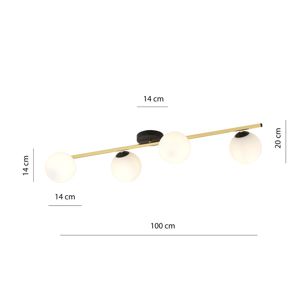 Plafondlamp - SPLENDI 4 BL OPAAL