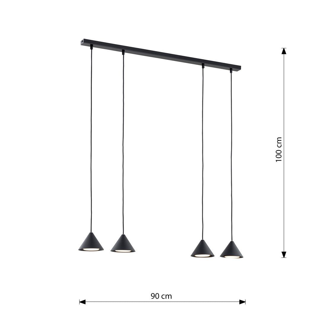 Hanglamp - ELIT 4 ZWART