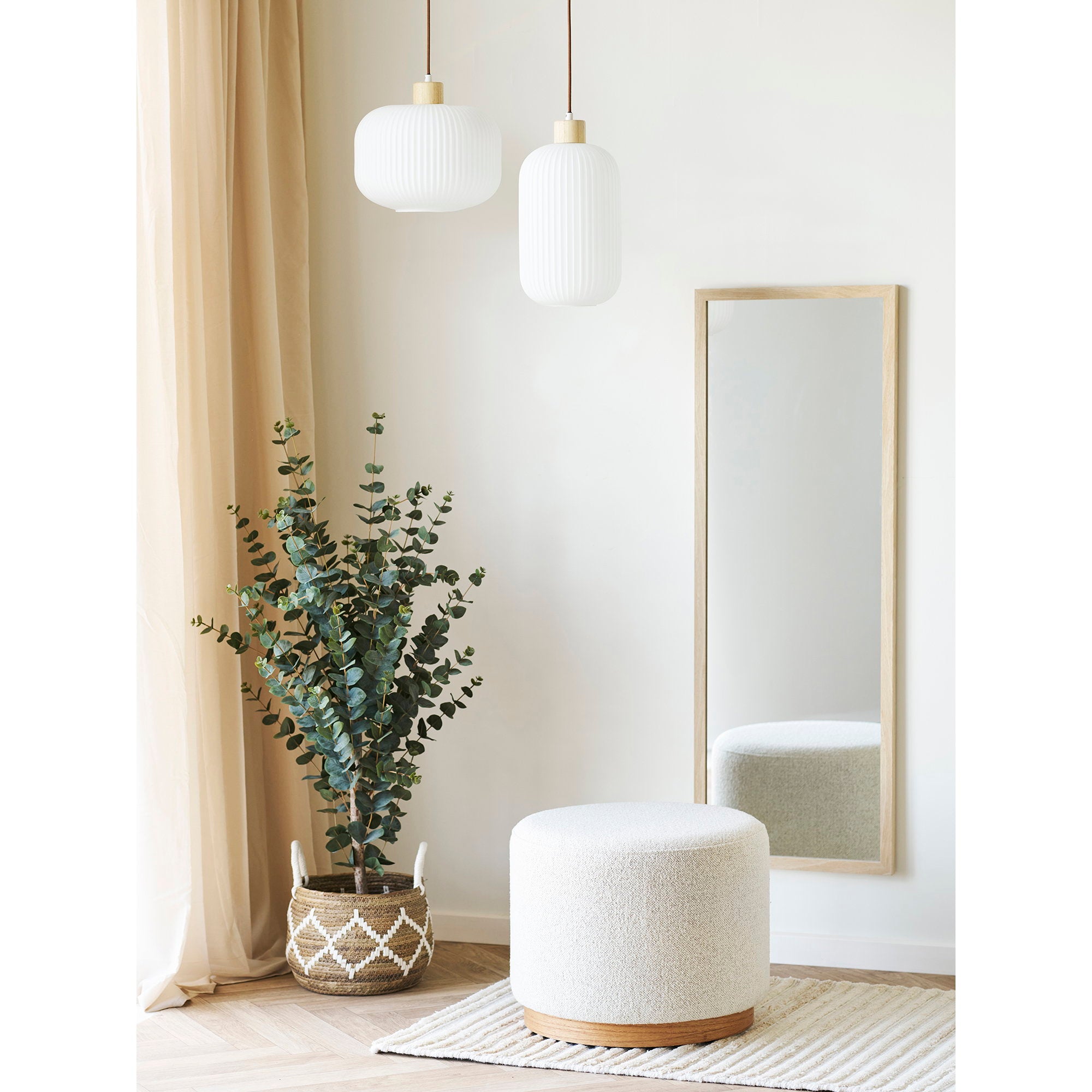 Scottsdale Wandspiegel - Wandspiegel, houten lijst, naturel 45x110 cm