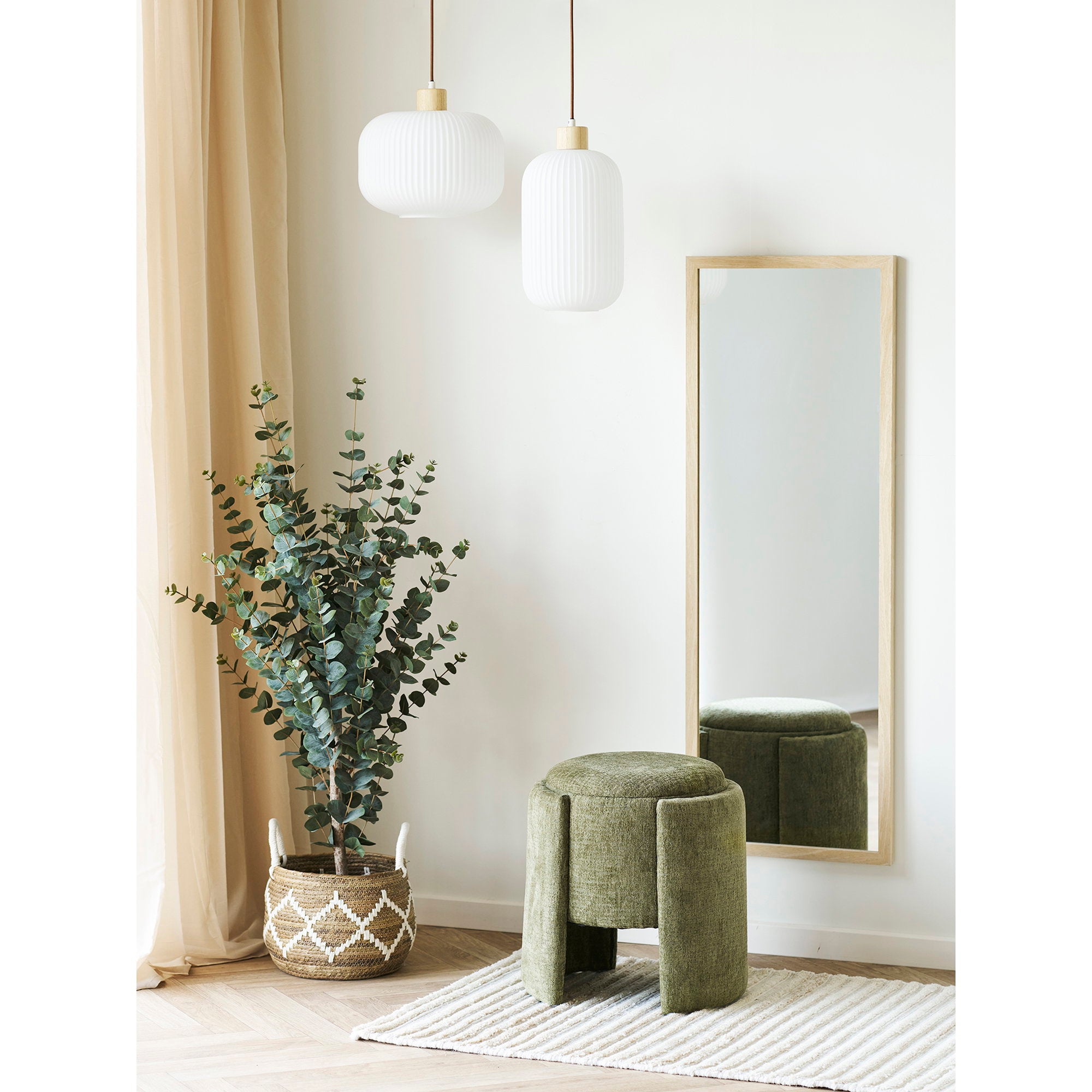 Scottsdale Wandspiegel - Wandspiegel, houten lijst, naturel 45x110 cm