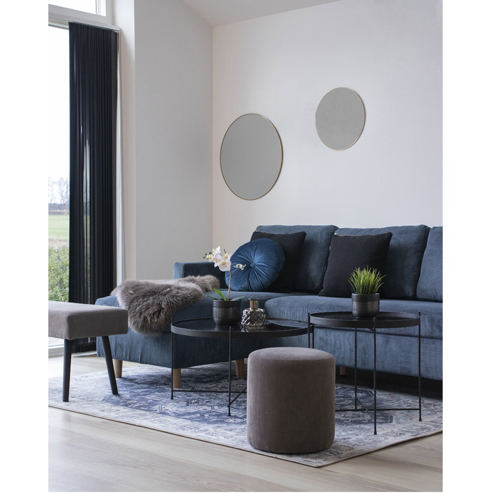 Jersey Spiegel - Spiegel, staal, messinglook ø40 cm
