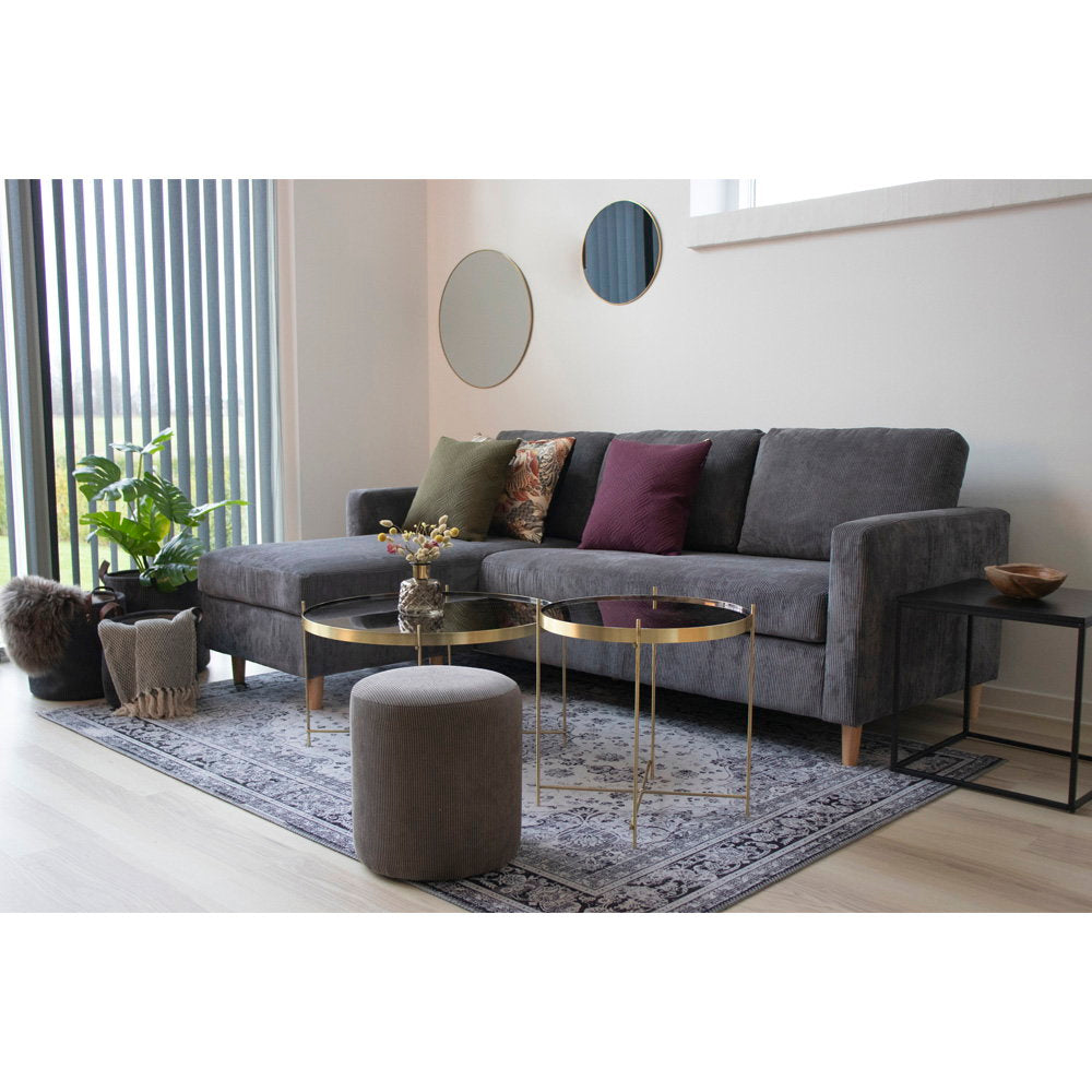 Jersey Mirror - Spiegel, staal, messinglook ø60 cm