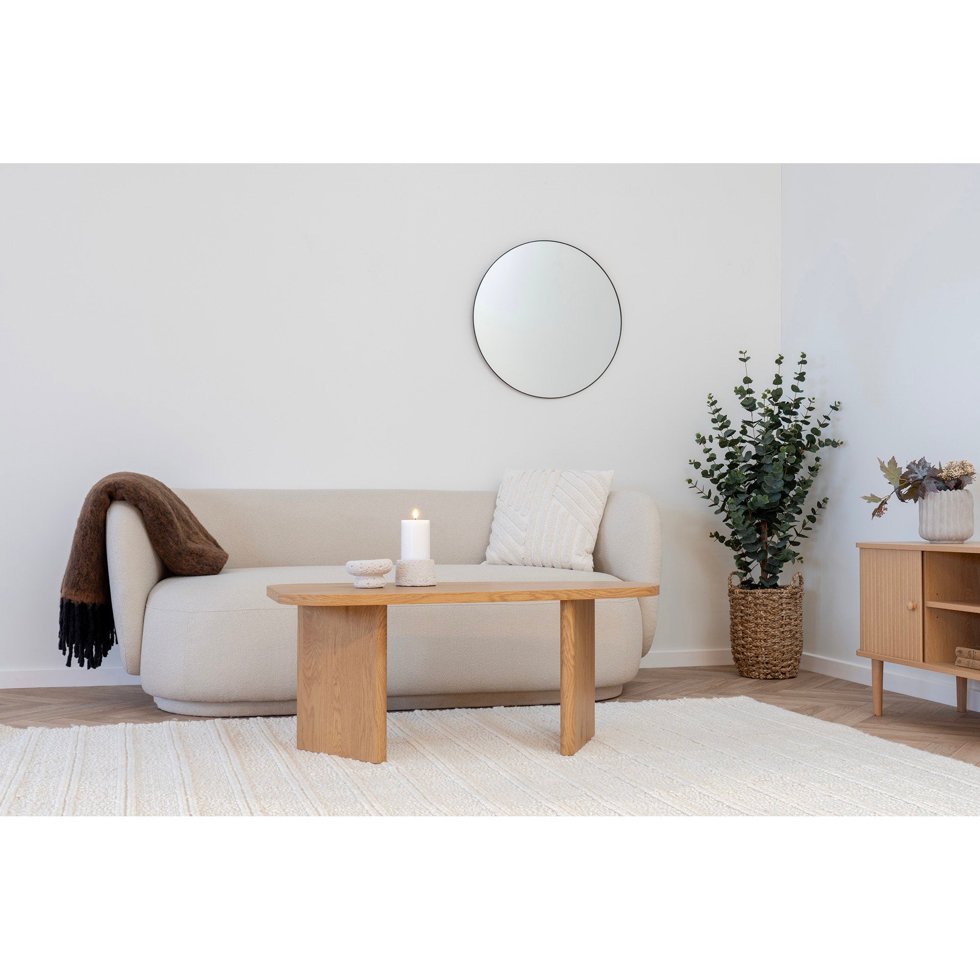 Jersey Spiegel - Spiegel, staal, zwart ø60 cm