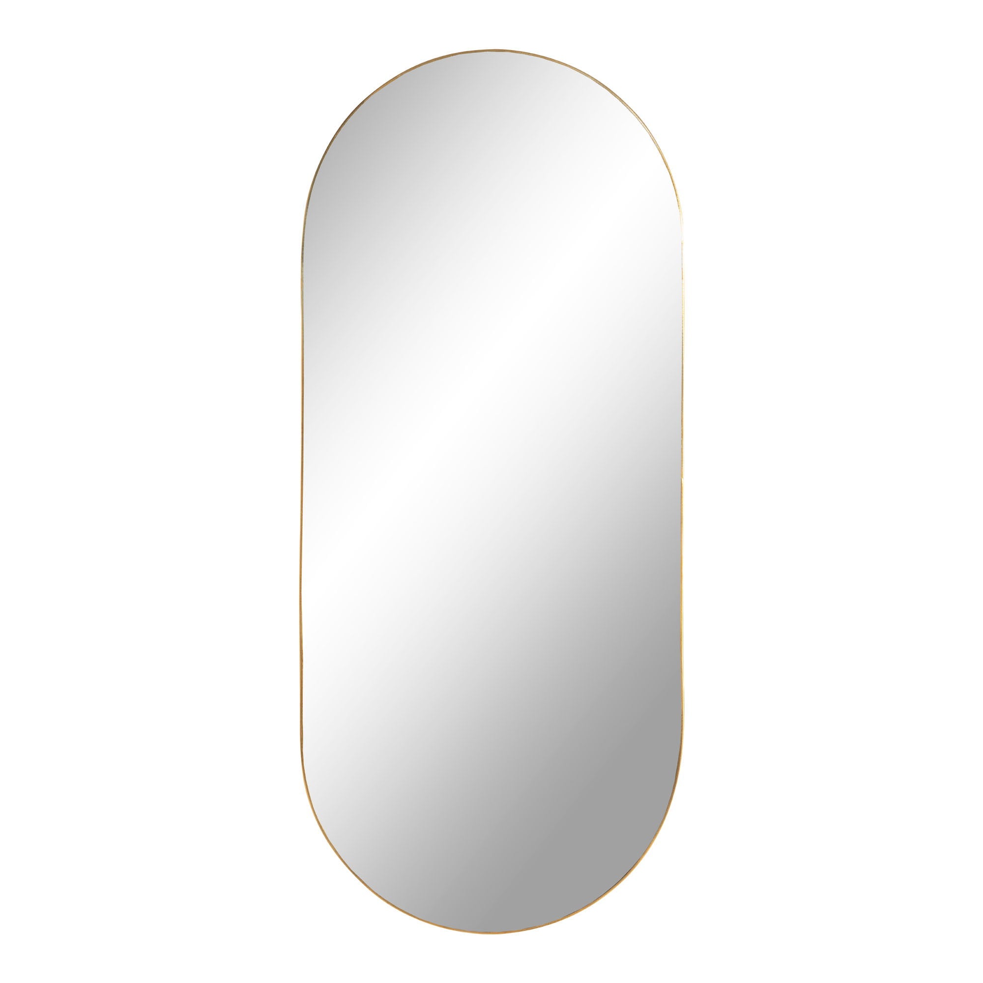 Jersey Mirror - Spiegel, staal, in messinglook 35x80 cm