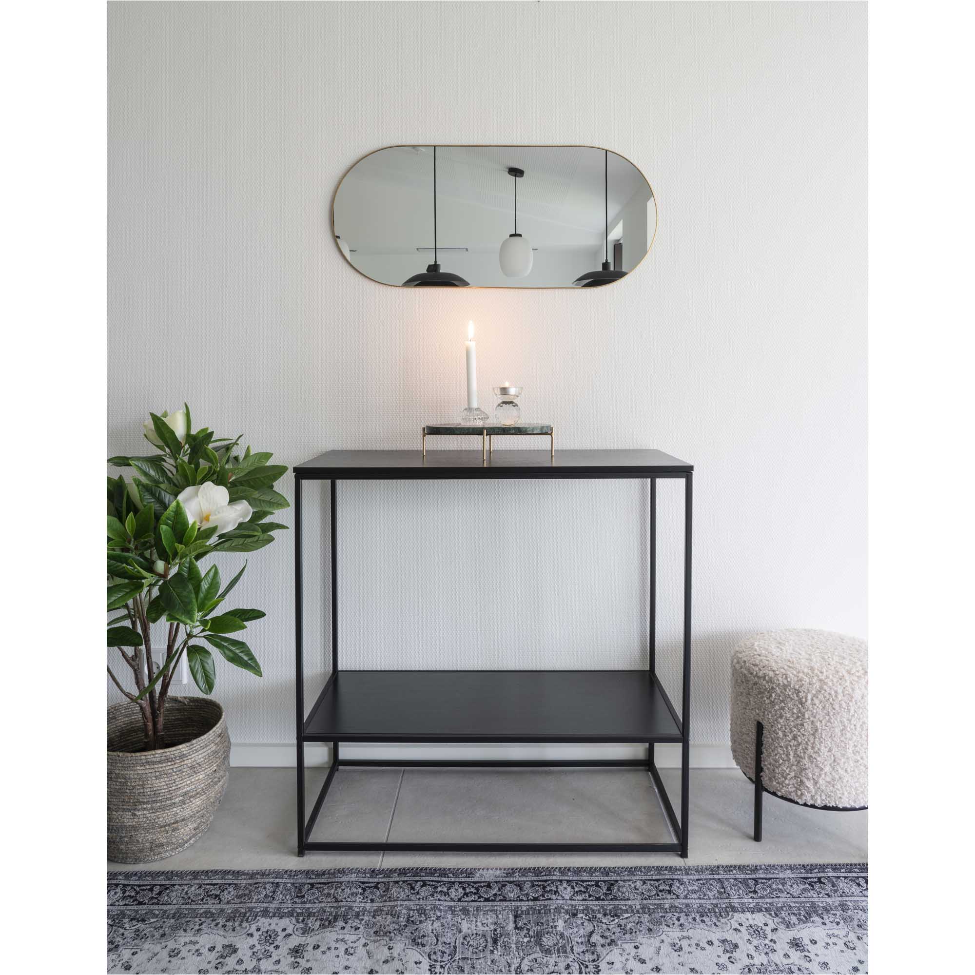 Jersey Mirror - Spiegel, staal, in messinglook 35x80 cm
