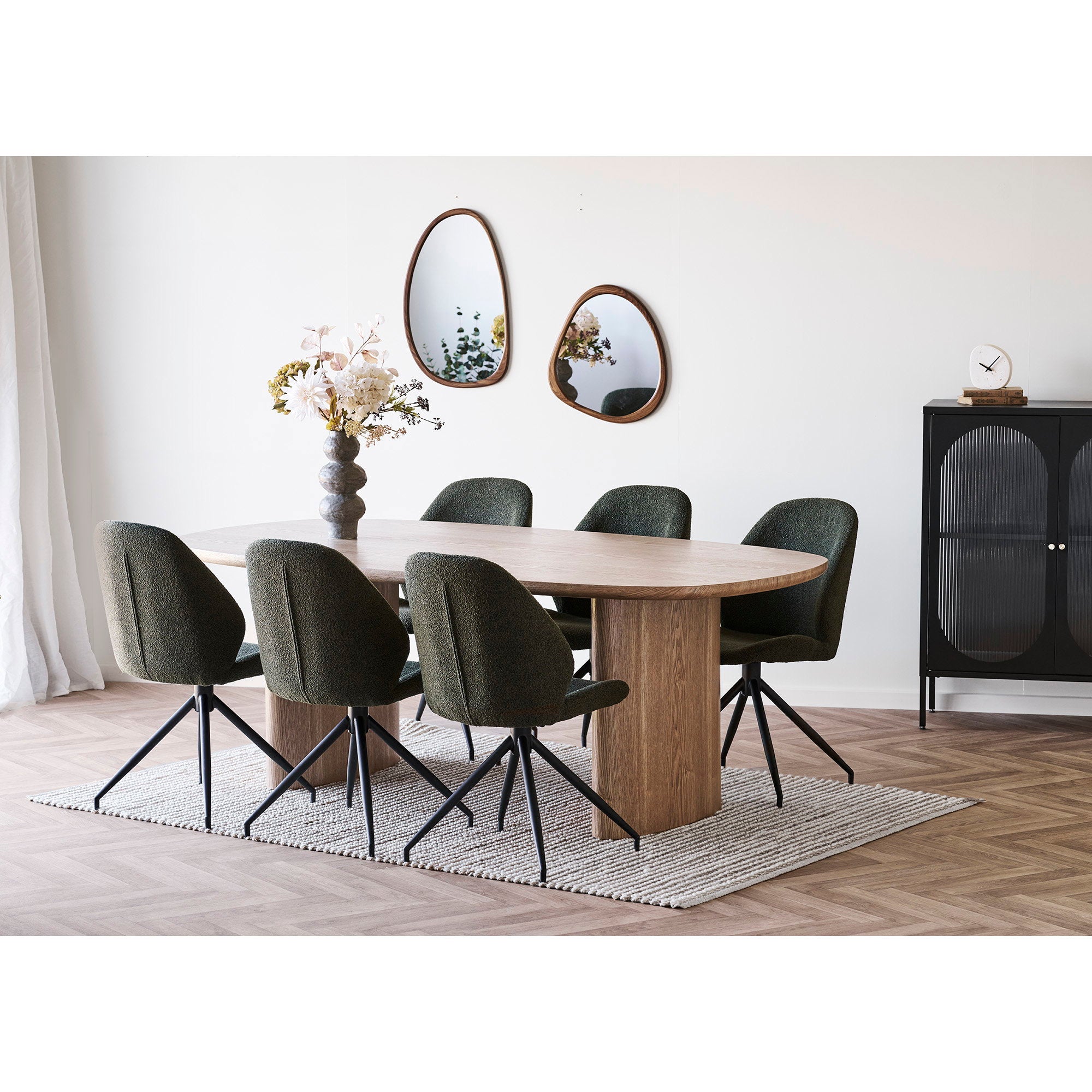 Luxon Mirror - Spiegel, organische vorm, houtlook 38,5x64,5 cm