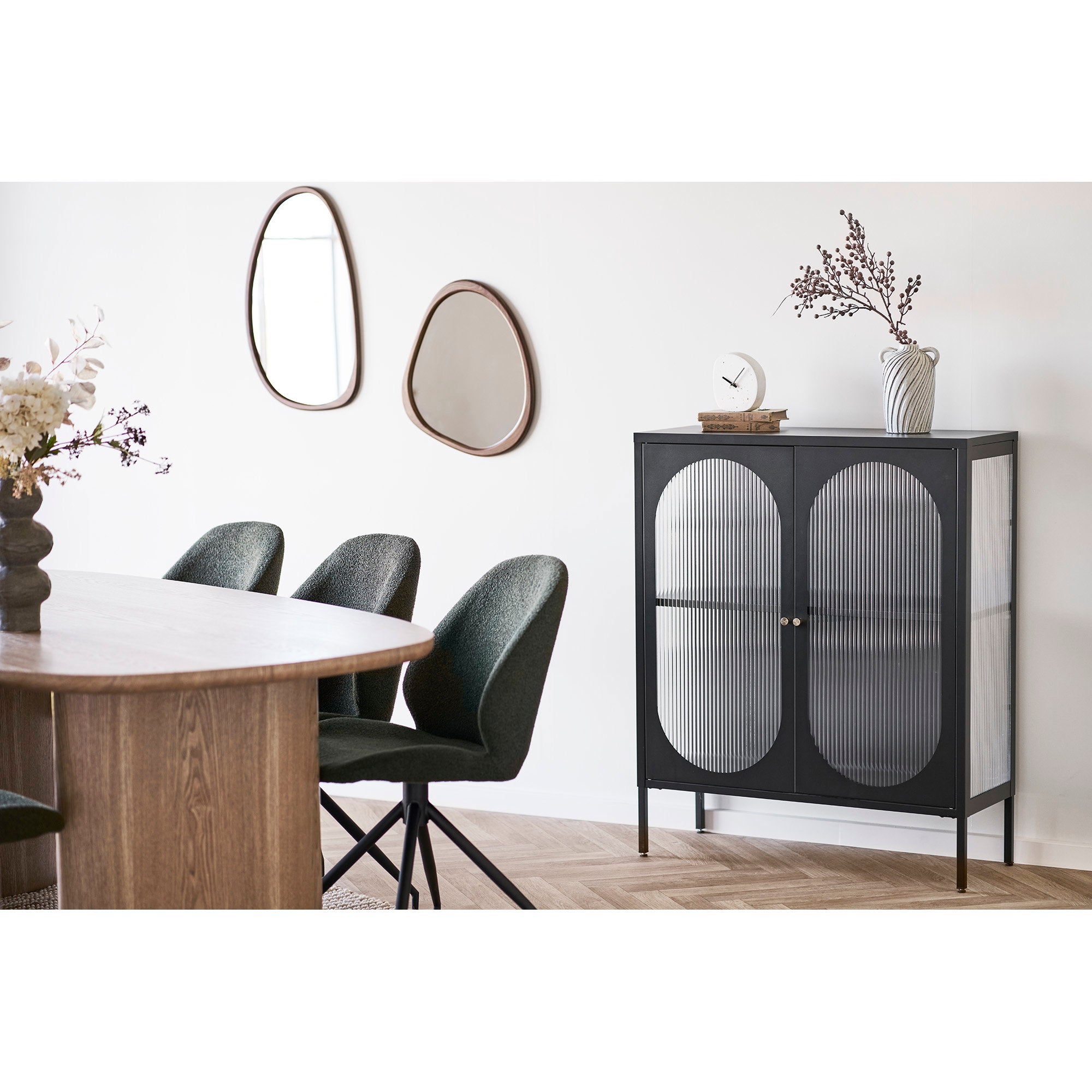 Luxon Mirror - Spiegel, organische vorm, houtlook 38,5x64,5 cm