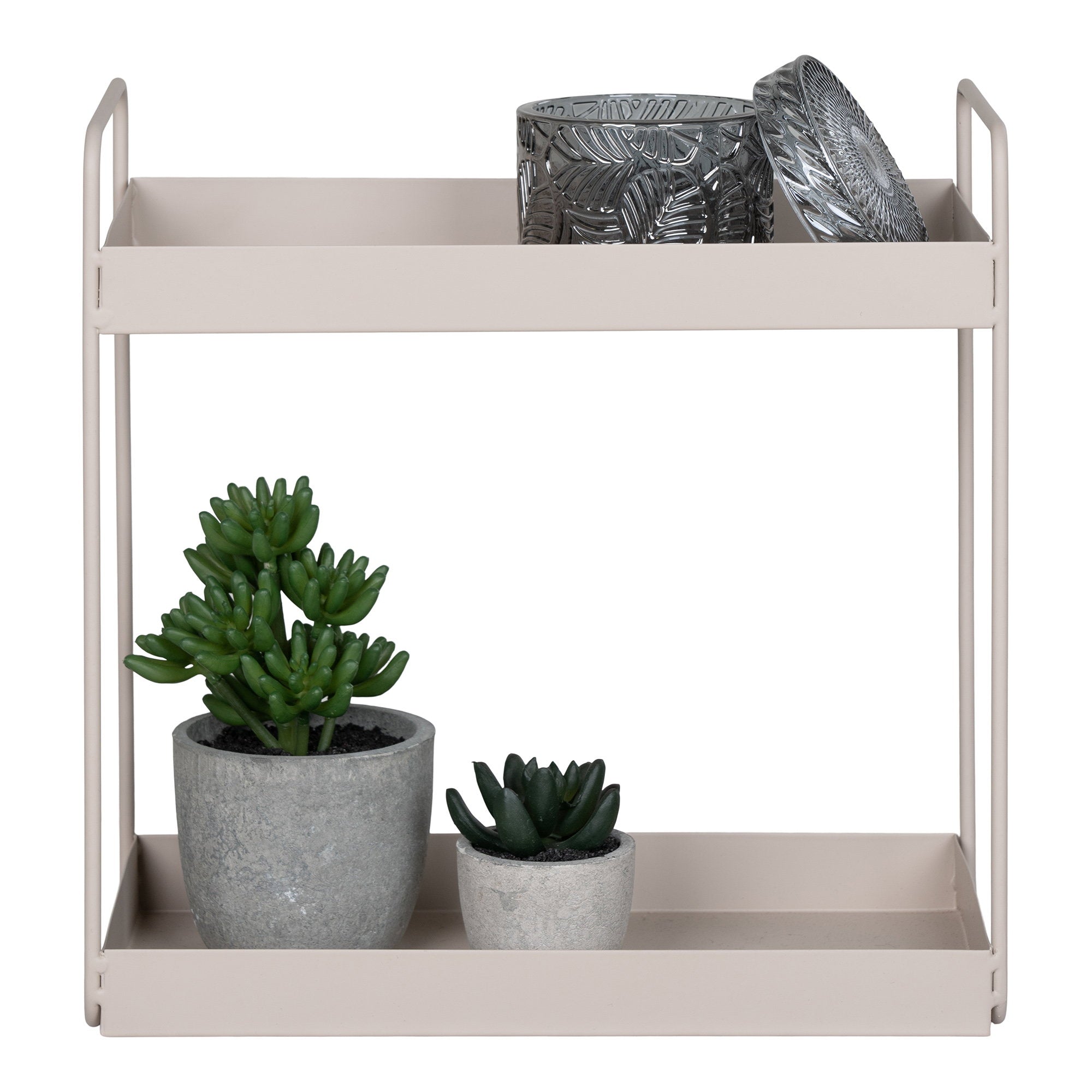 Rabo Staande Dubbele Plank - Staande dubbele plank, staal, zandkleurig, 2 planken 30x15x31 cm