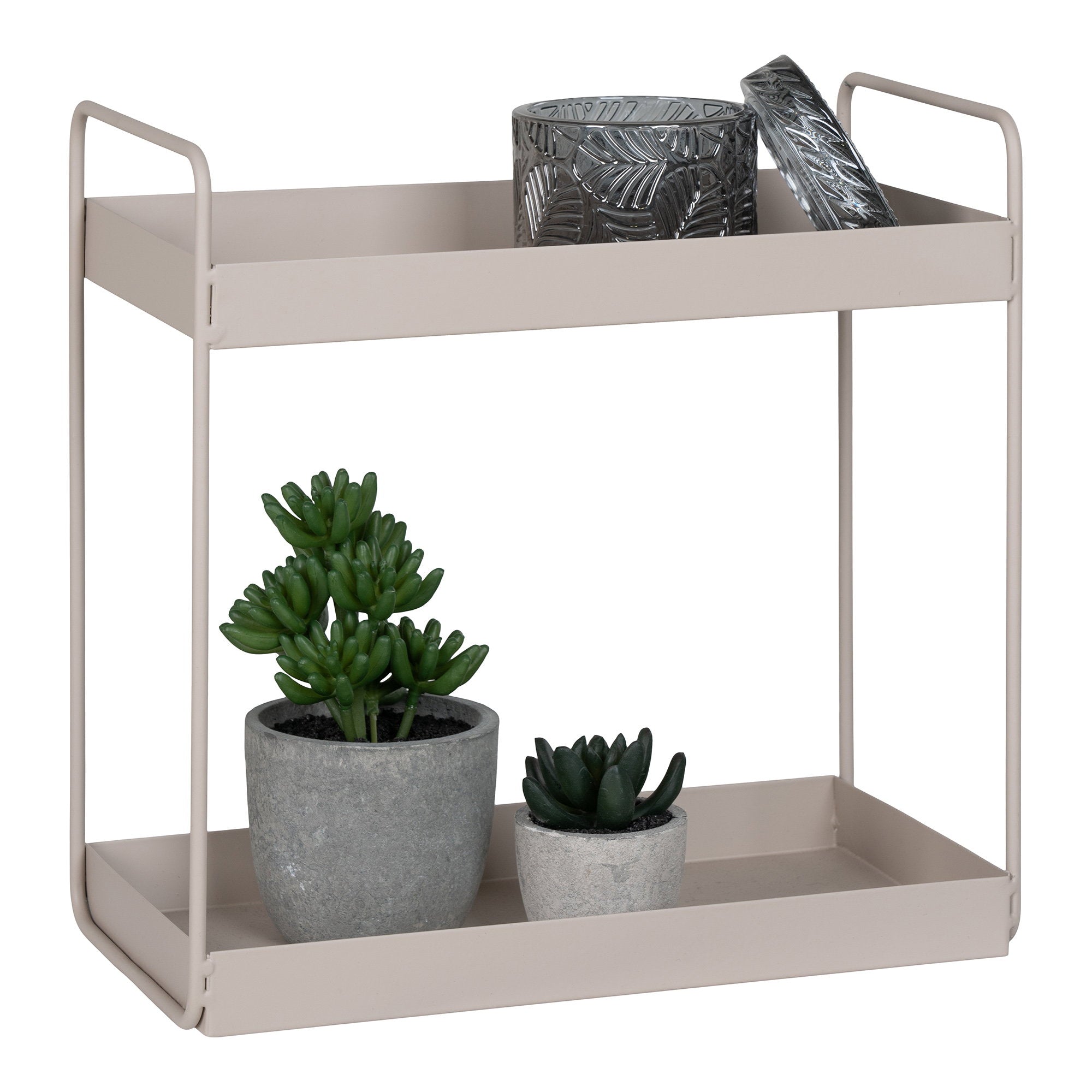 Rabo Staande Dubbele Plank - Staande dubbele plank, staal, zandkleurig, 2 planken 30x15x31 cm