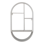 Feira Wandplank - Wandplank, ovaal, staal, koelgrijs 35x15x60 cm