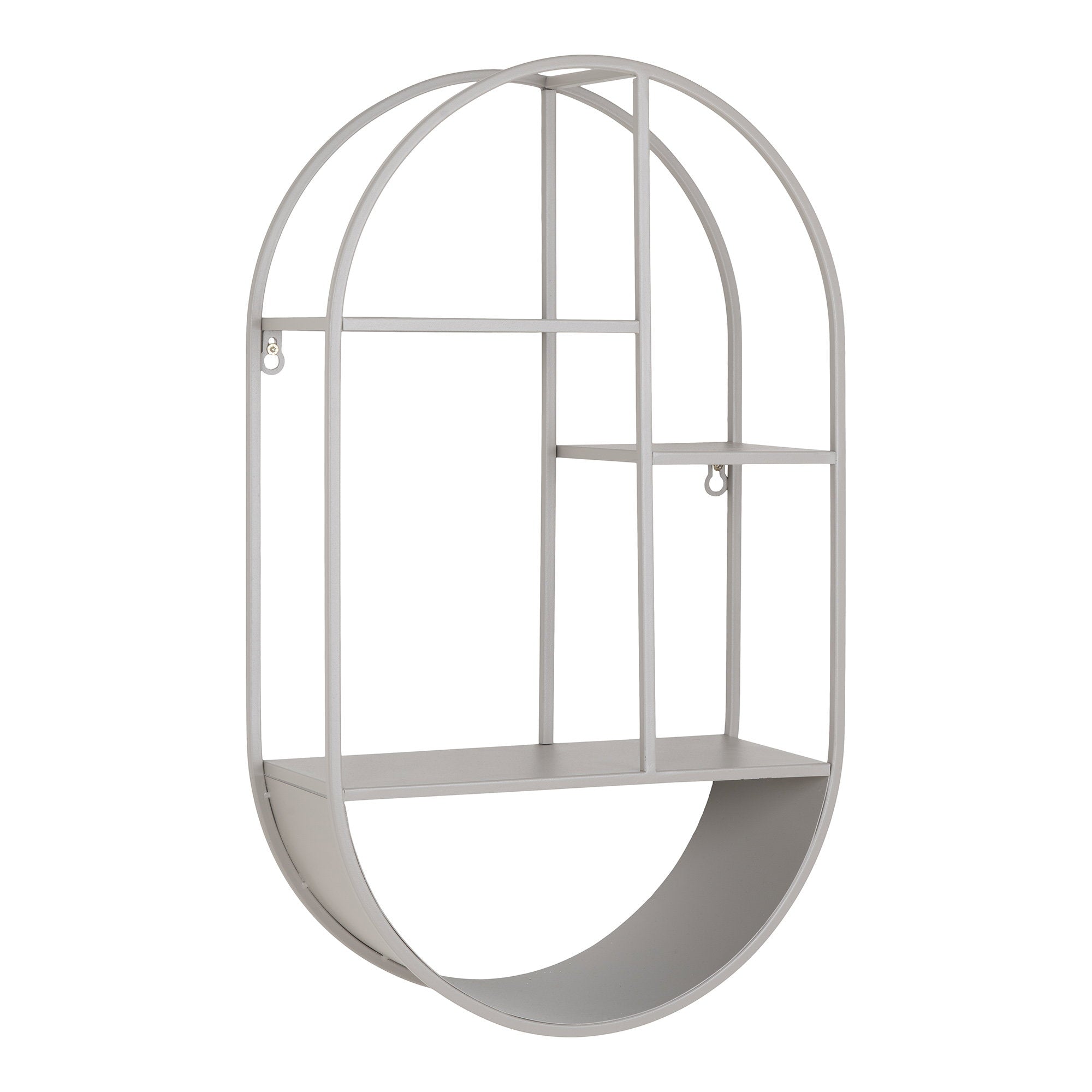 Feira Wandplank - Wandplank, ovaal, staal, koelgrijs 35x15x60 cm