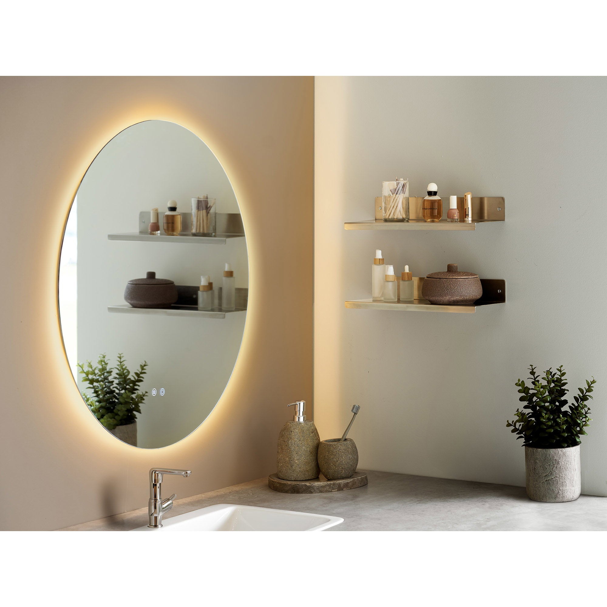 Kiama Mirror - Spiegel met LED, anti-condens en 3 lichtstanden, ø80 cm