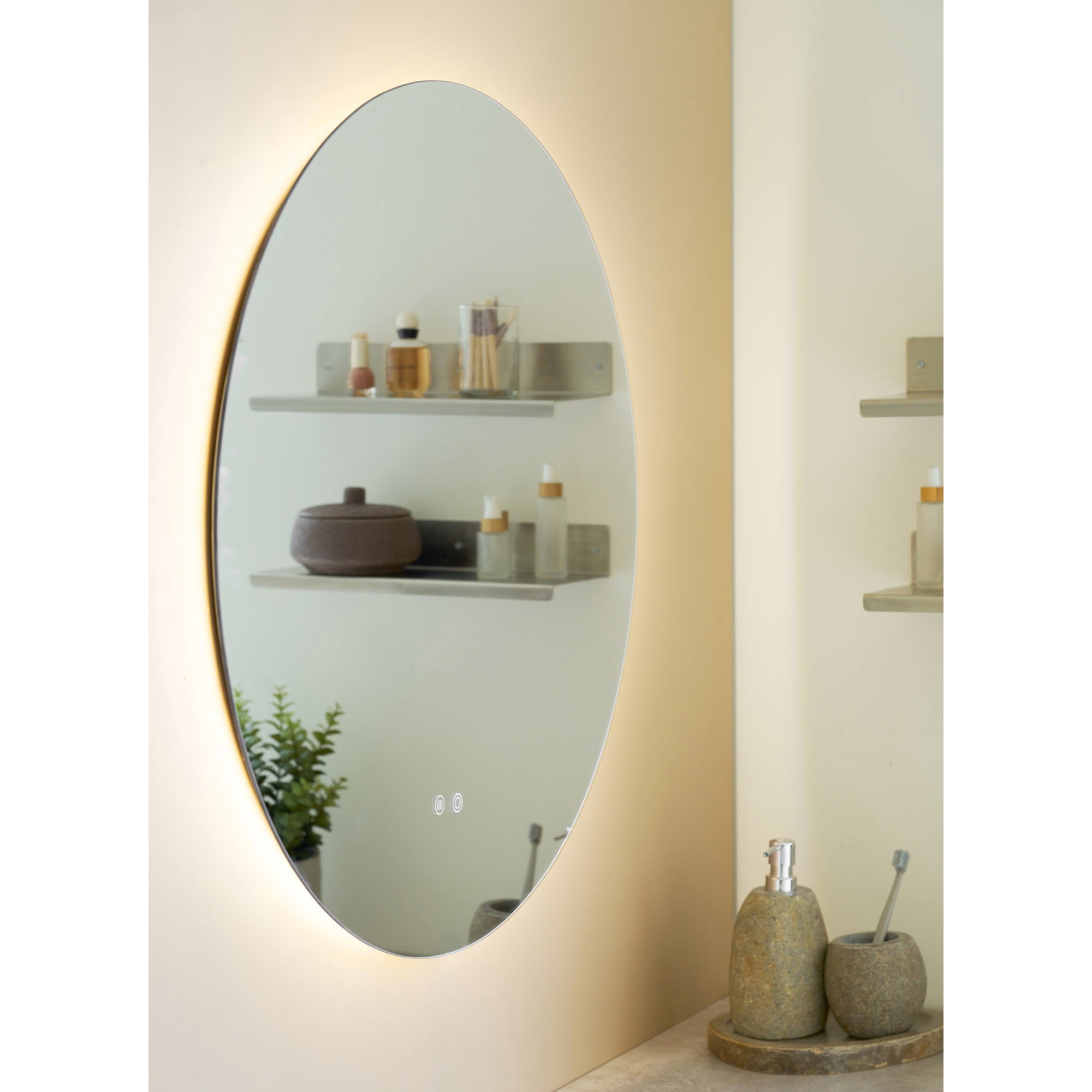 Kiama Mirror - Spiegel met LED, anti-condens en 3 lichtstanden, ø80 cm