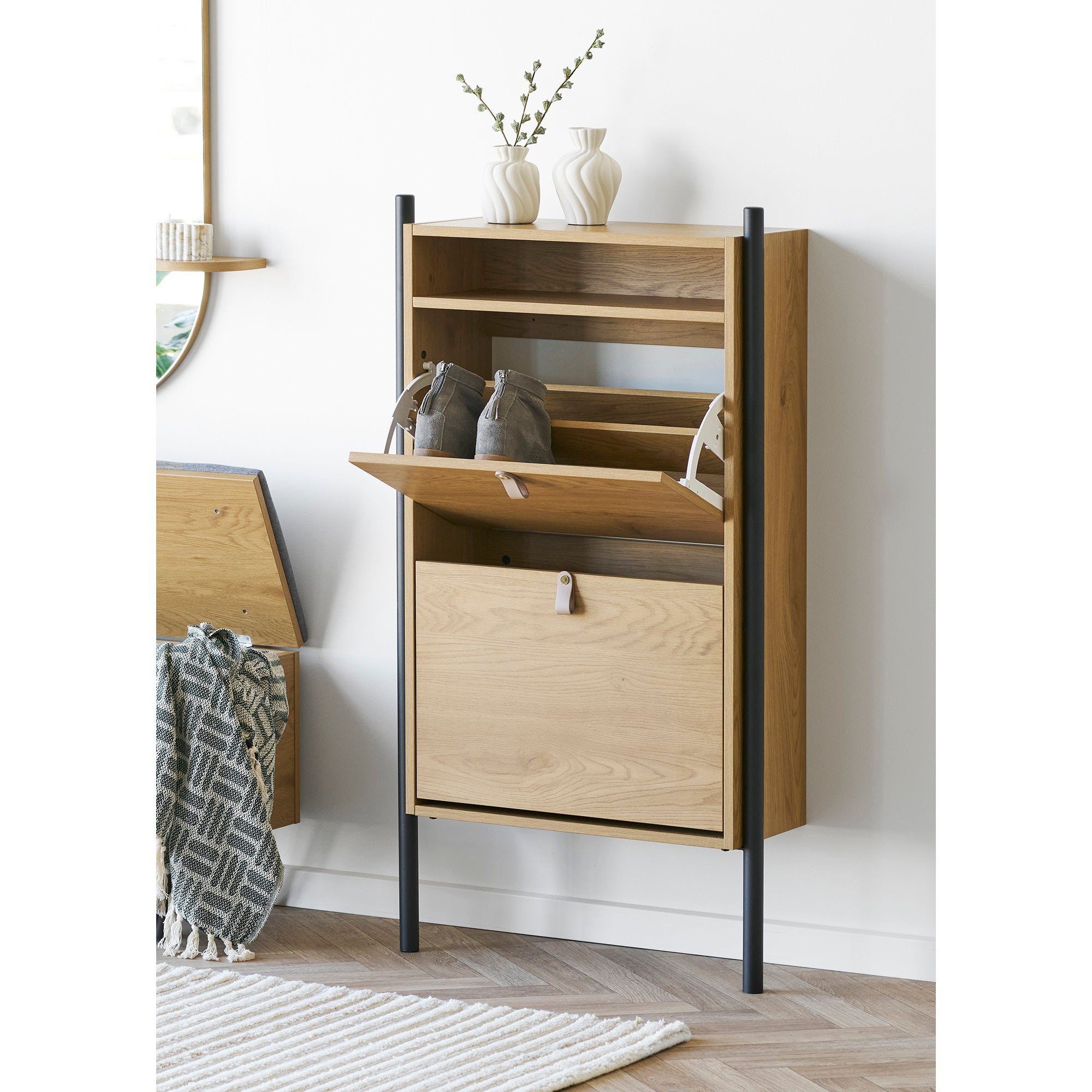 Barco Schoenenkast - Schoenenkast, eikenlook 62x26x118 cm