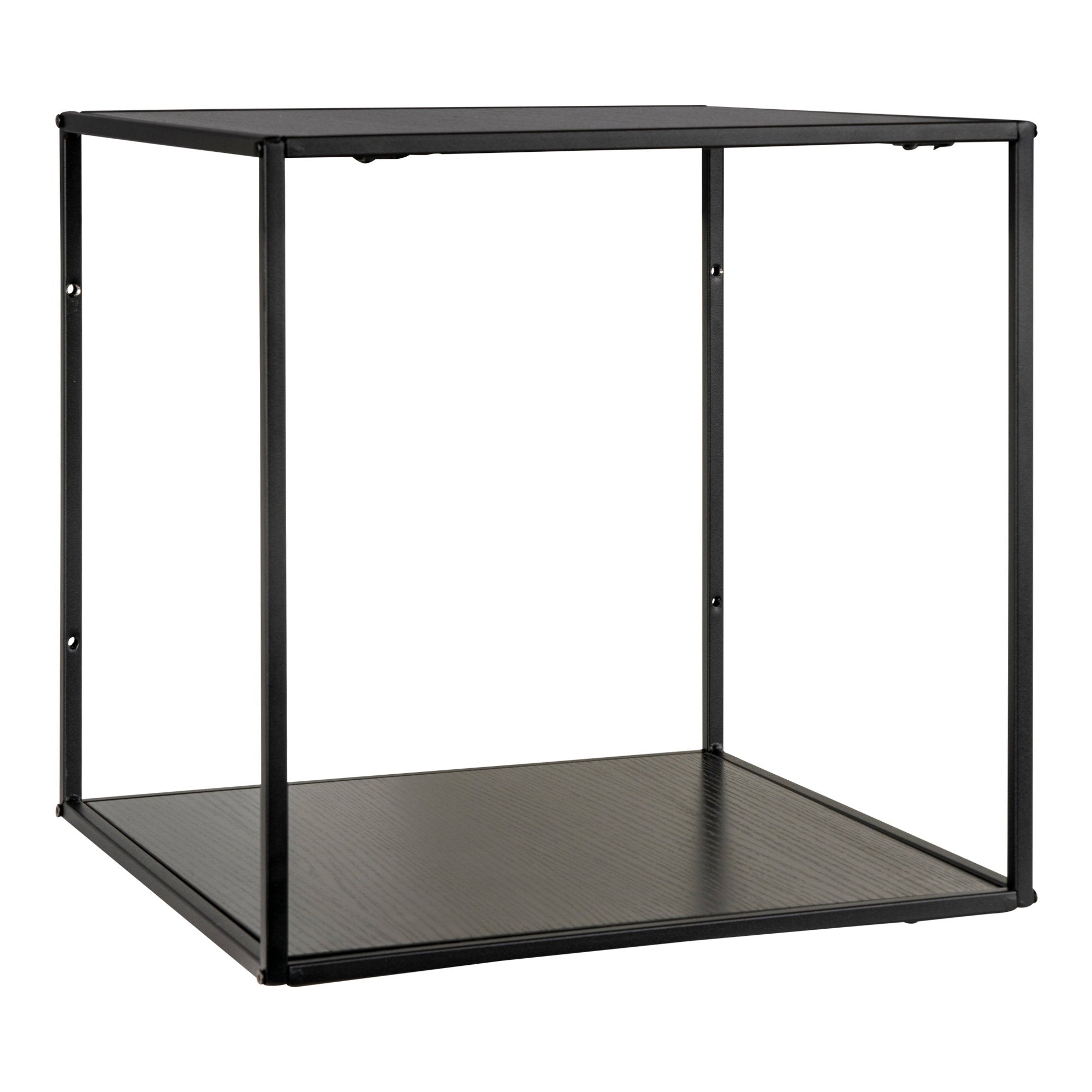 Vita Wallshelf - wandplank, zwart, zwart frame 36x36x36 cm