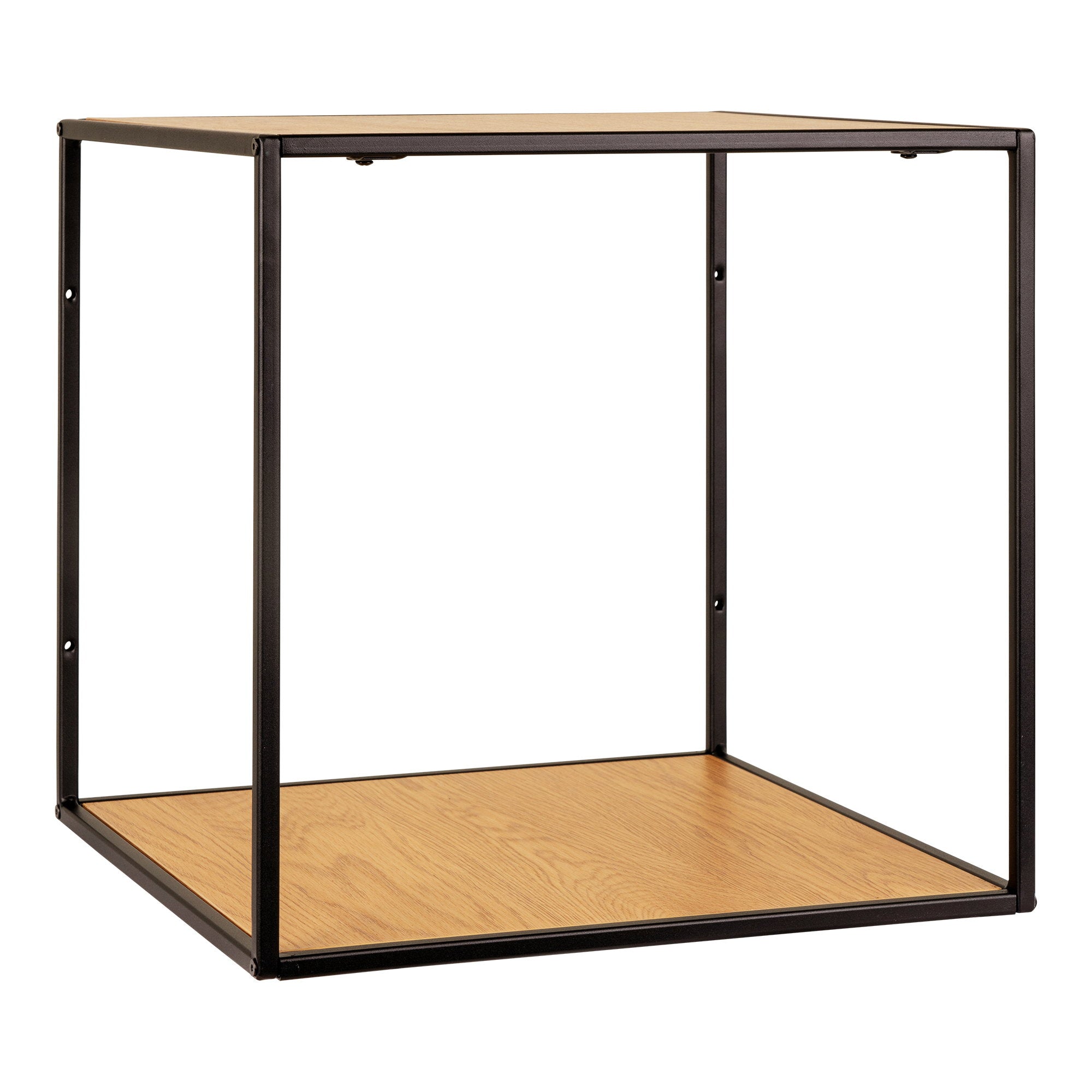 Vita Wallshelf - wandplank, eikenlook, zwart frame 36x36x36 cm