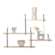 Harlem Wandrek - Wandrek, 4 houten planken, zwart frame 99x17,5x62 cm