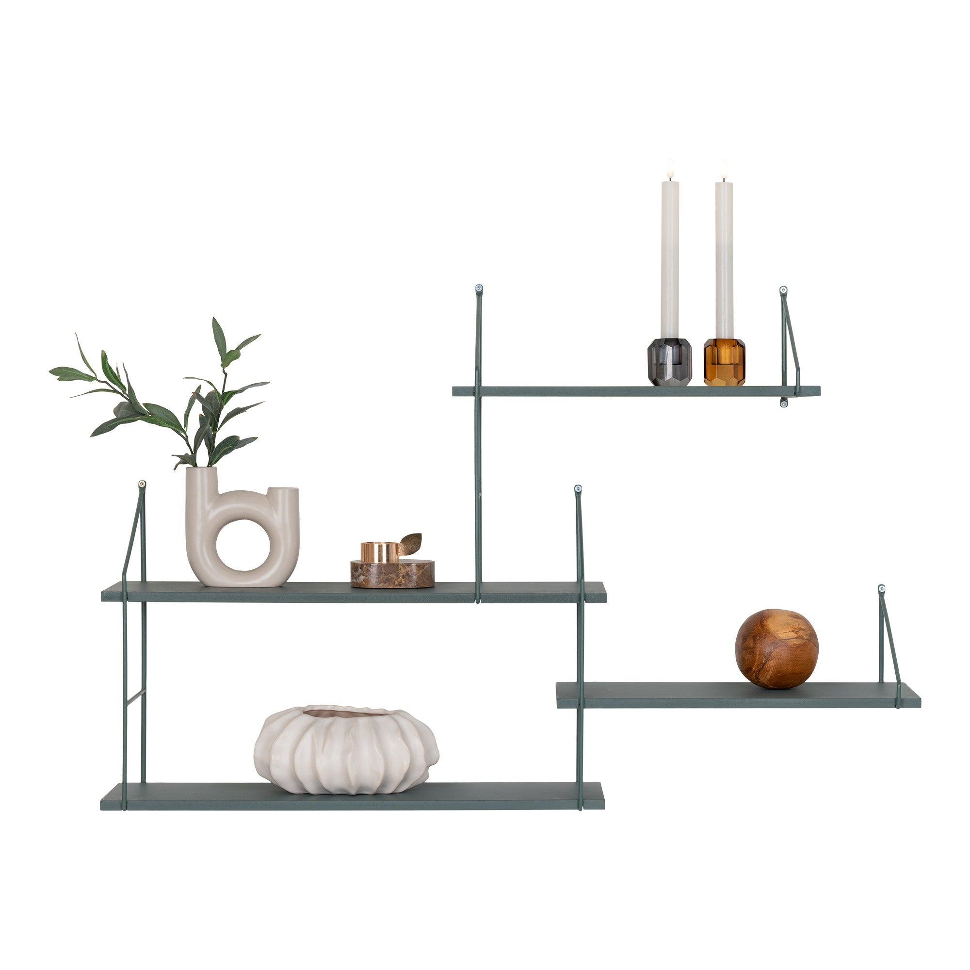 Harlem Wandrek - Wandrek, 4 groene planken, groen frame 99x17,5x62 cm