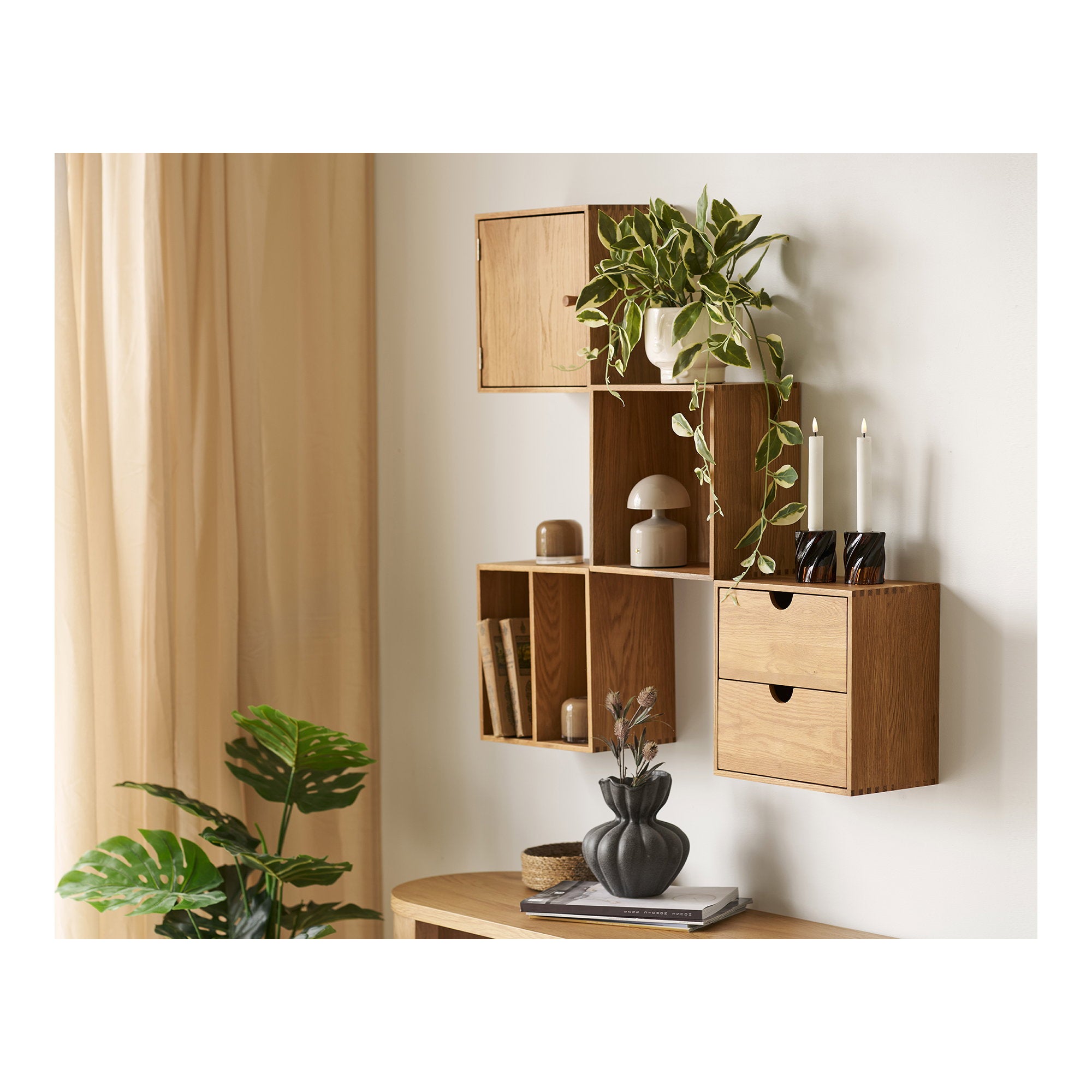 Townsville Wandplank - Wandplank, eiken 18x30x30 cm