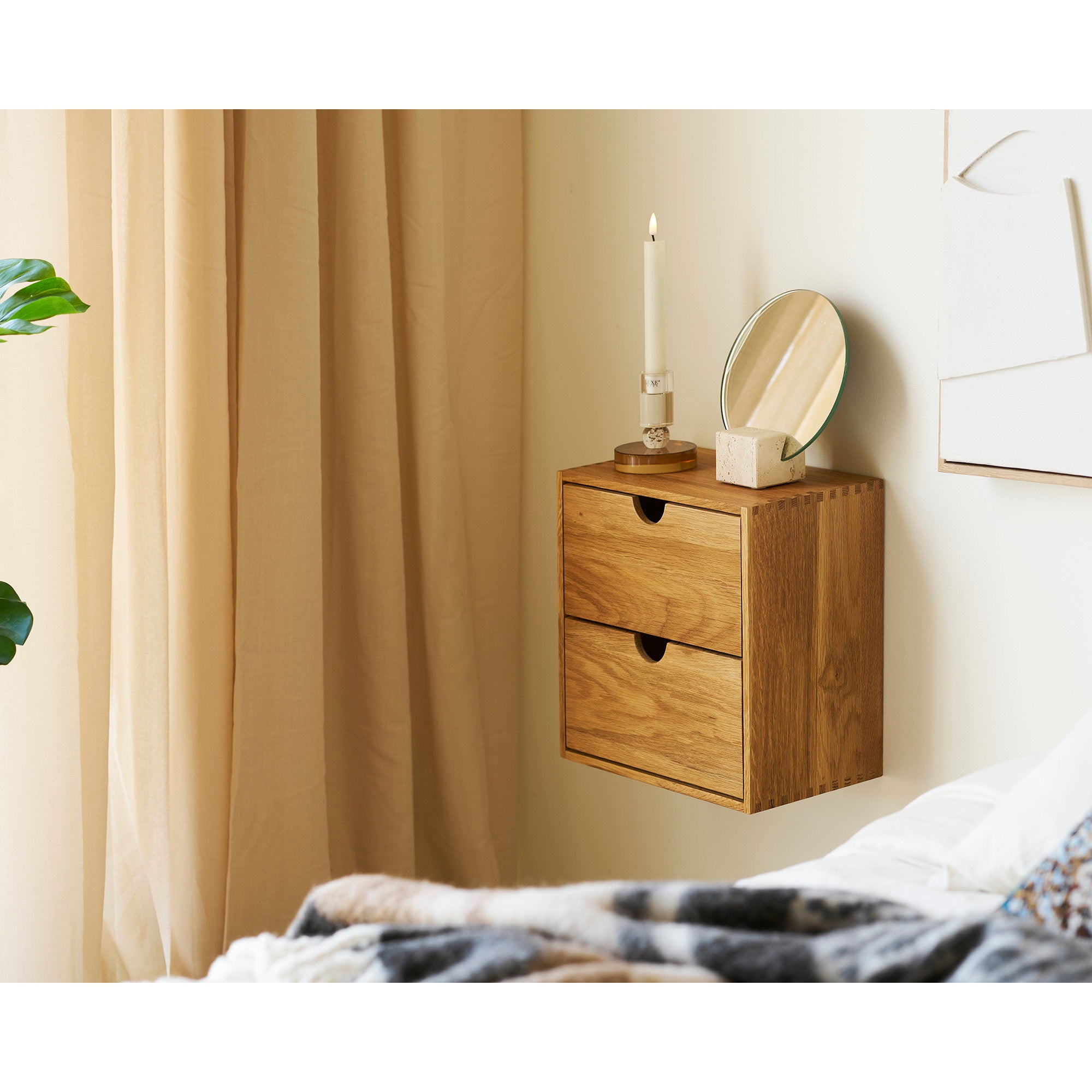 Townsville Wandplank met lades - Wandplank met lades, eiken 18x30x30 cm