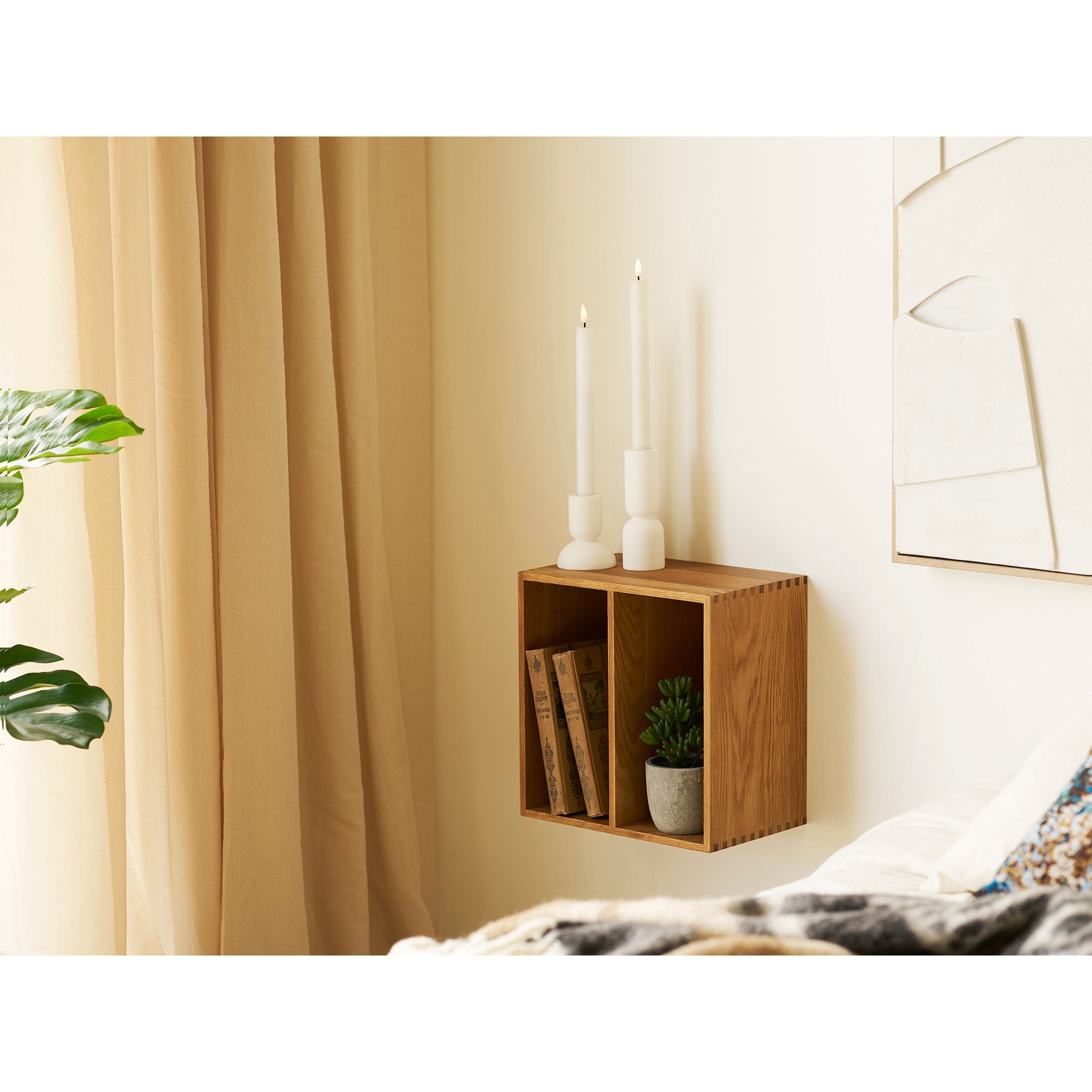 Townsville Wandplank met verticale vakken - Wandplank met verticale vakken, eik 18x30x30 cm