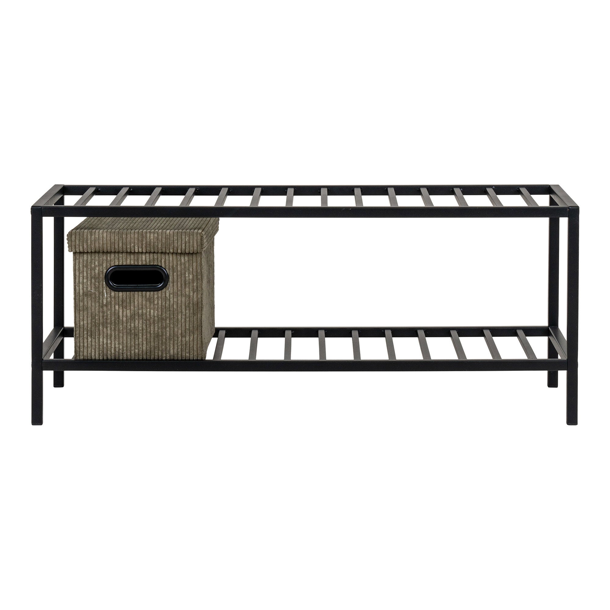 Vita schoenenrek - Schoenenrek, 2 planken, zwart stalen frame 79x34 cm
