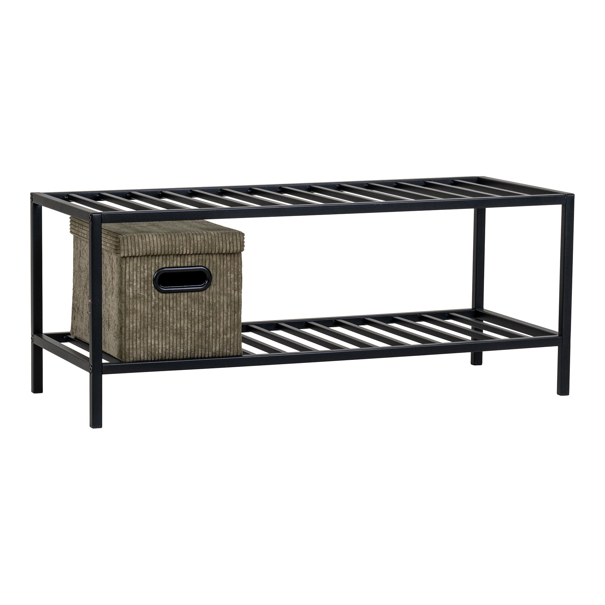 Vita schoenenrek - Schoenenrek, 2 planken, zwart stalen frame 79x34 cm