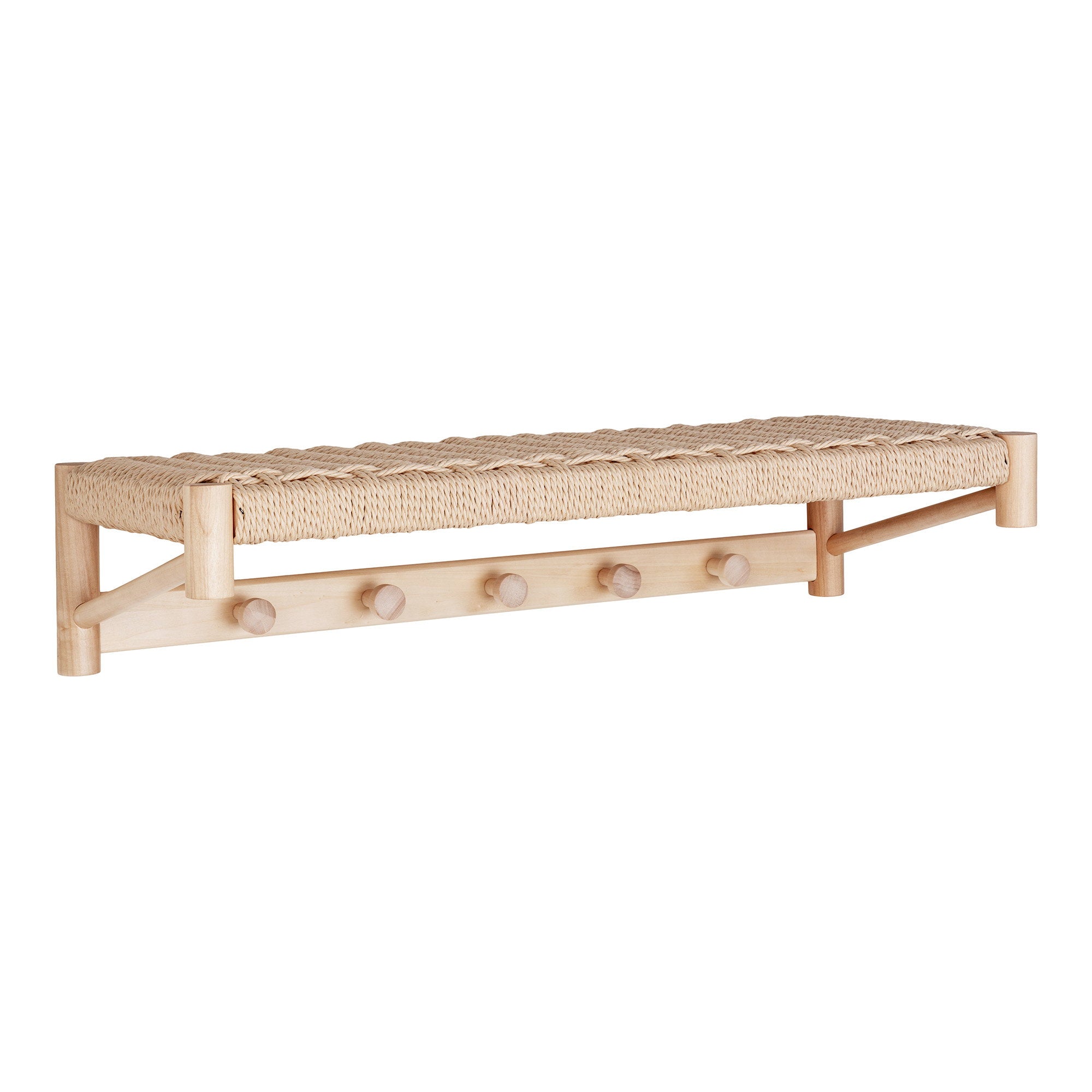 Abano Hoedenplank - Hoedenplank, populierenhout/natuurlijk riet, naturel 78 x 31 cm