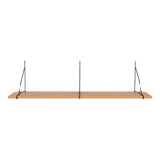 Chiba Wandplank - Wandplank, essenfineer, zwart stalen frame 120x29 cm
