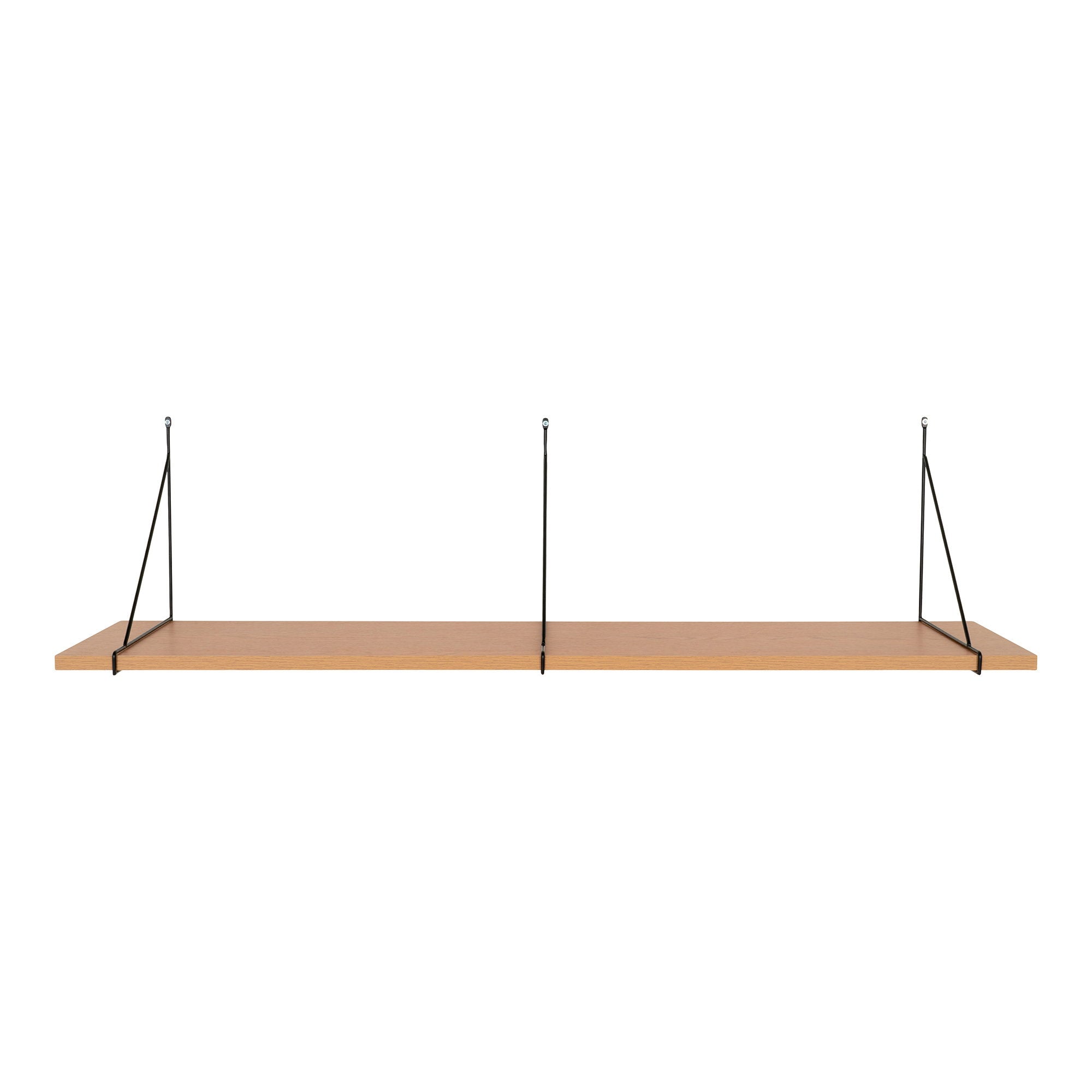 Chiba Wandplank - Wandplank, essenfineer, zwart stalen frame 120x29 cm