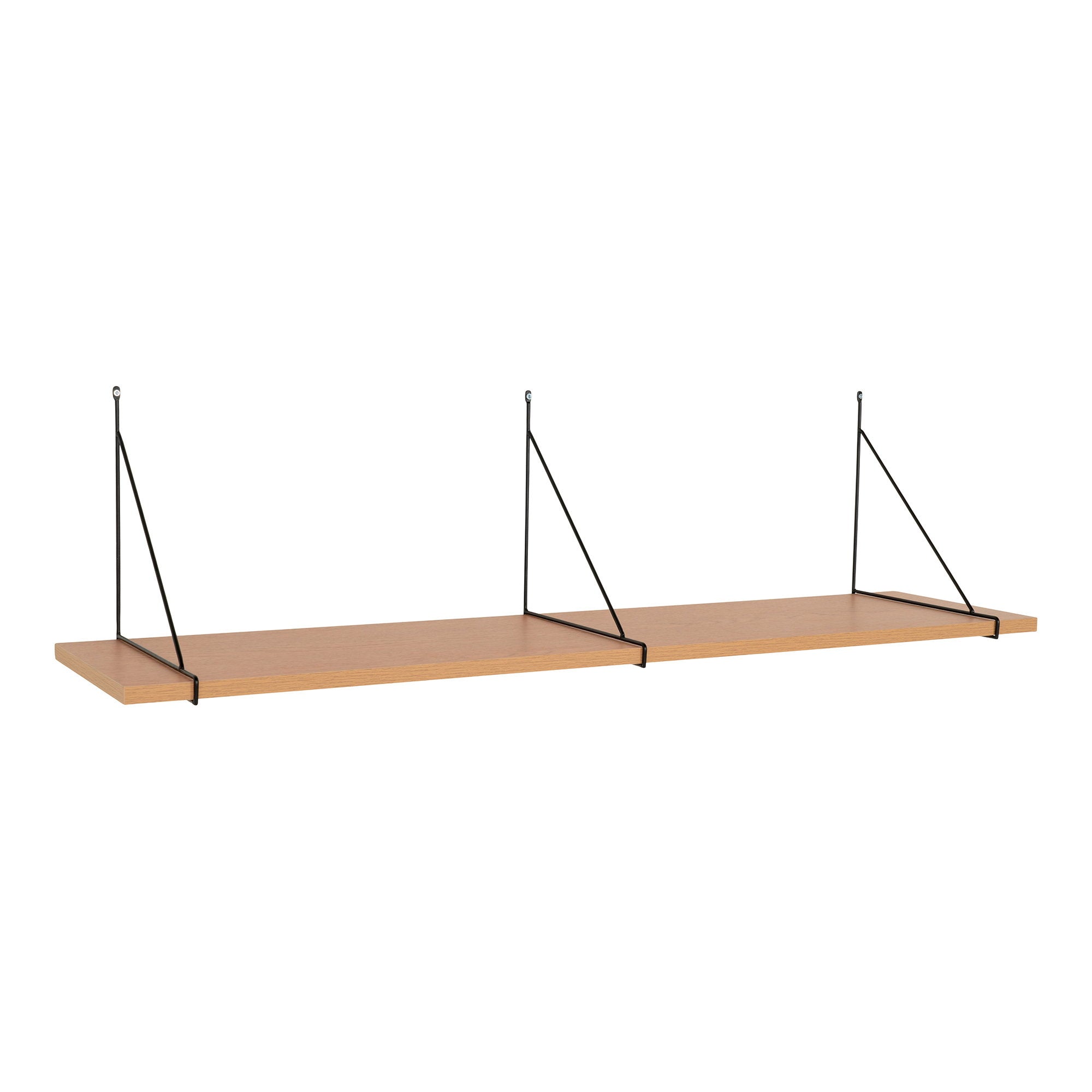 Chiba Wandplank - Wandplank, essenfineer, zwart stalen frame 120x29 cm