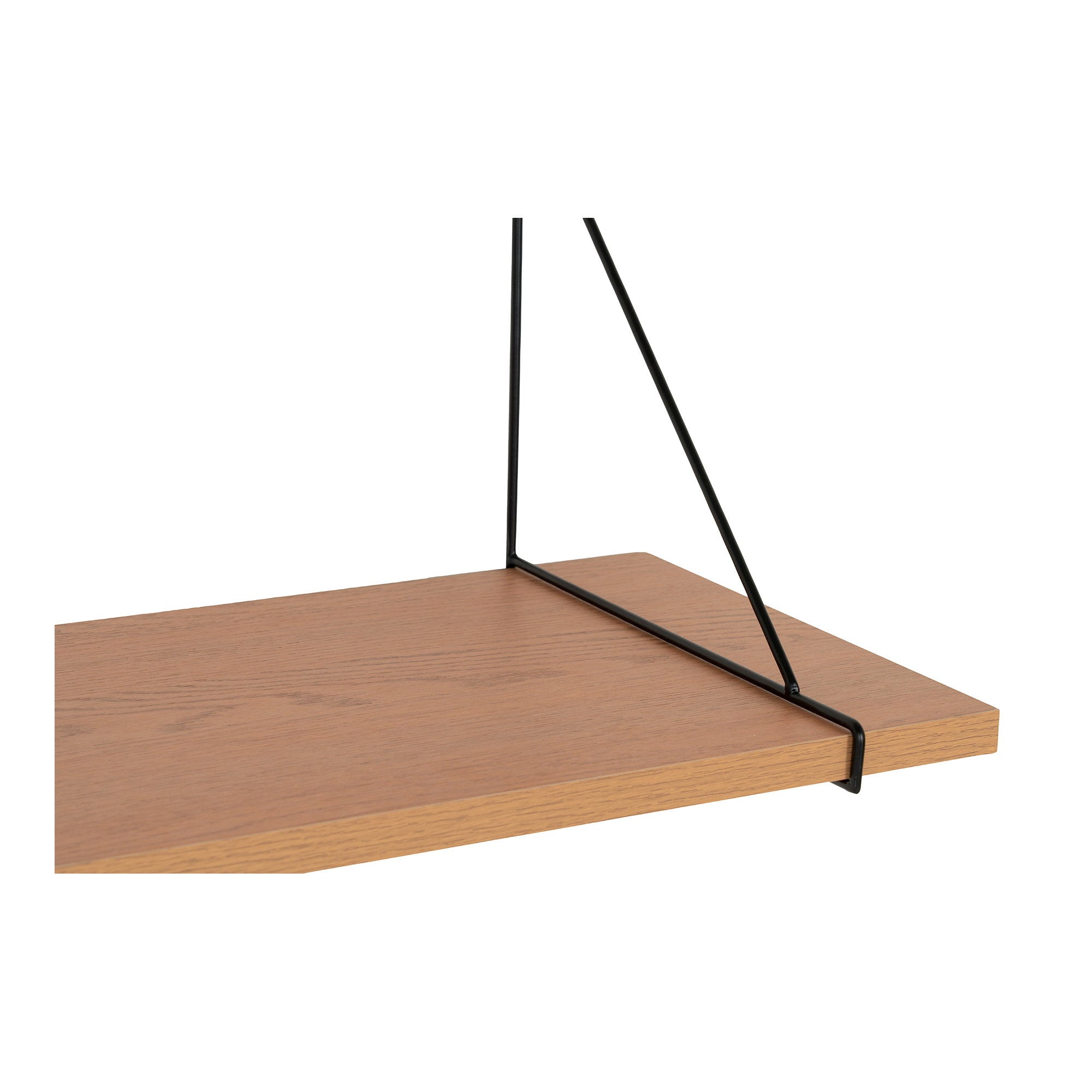 Chiba Wandplank - Wandplank, essenfineer, zwart stalen frame 120x29 cm