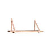 Forno Shelf - plank, naturel, met bruine leren riemen 80x20 cm