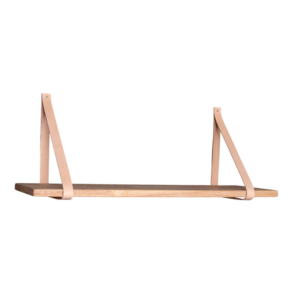 Forno Shelf - Plank, naturel, bruine leren riemen 120x20 cm