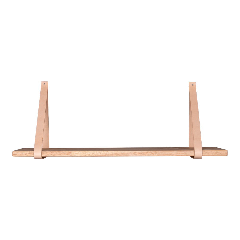 Forno Shelf - Plank, naturel, bruine leren riemen 120x20 cm
