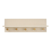 Rocca wandplank met haken - Wandplank met haken, beige 50x12x16 cm