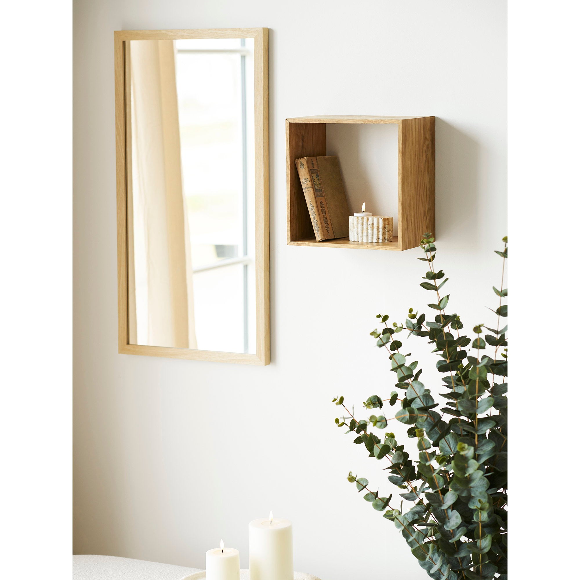 Lattoon Wandplank - Wandplank, eiken, naturel 30x18x30 cm