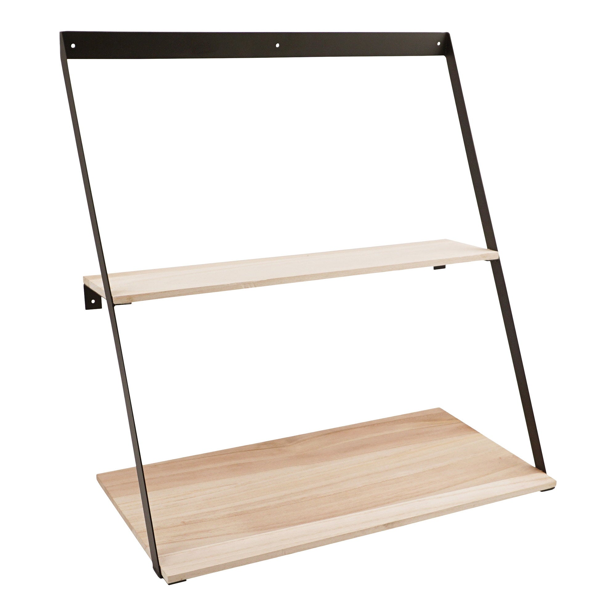 Bern Wandplank - Wandplank, staal, grenen 50x21x52 cm