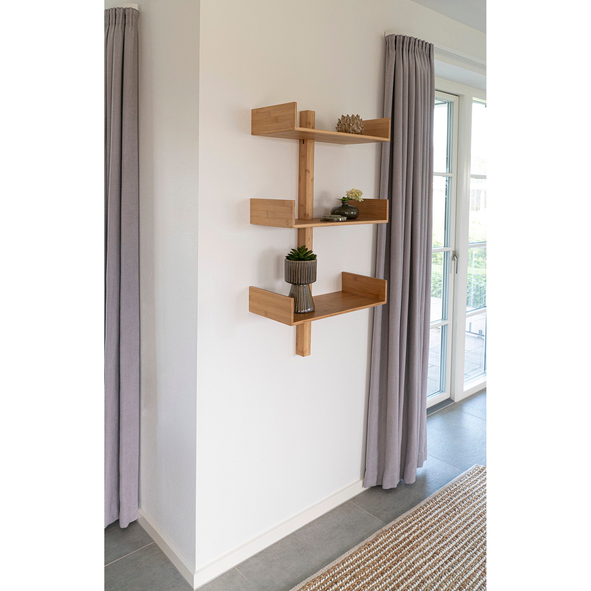 Villa Shelf - Wandplank, bamboe, naturel 50x102 cm