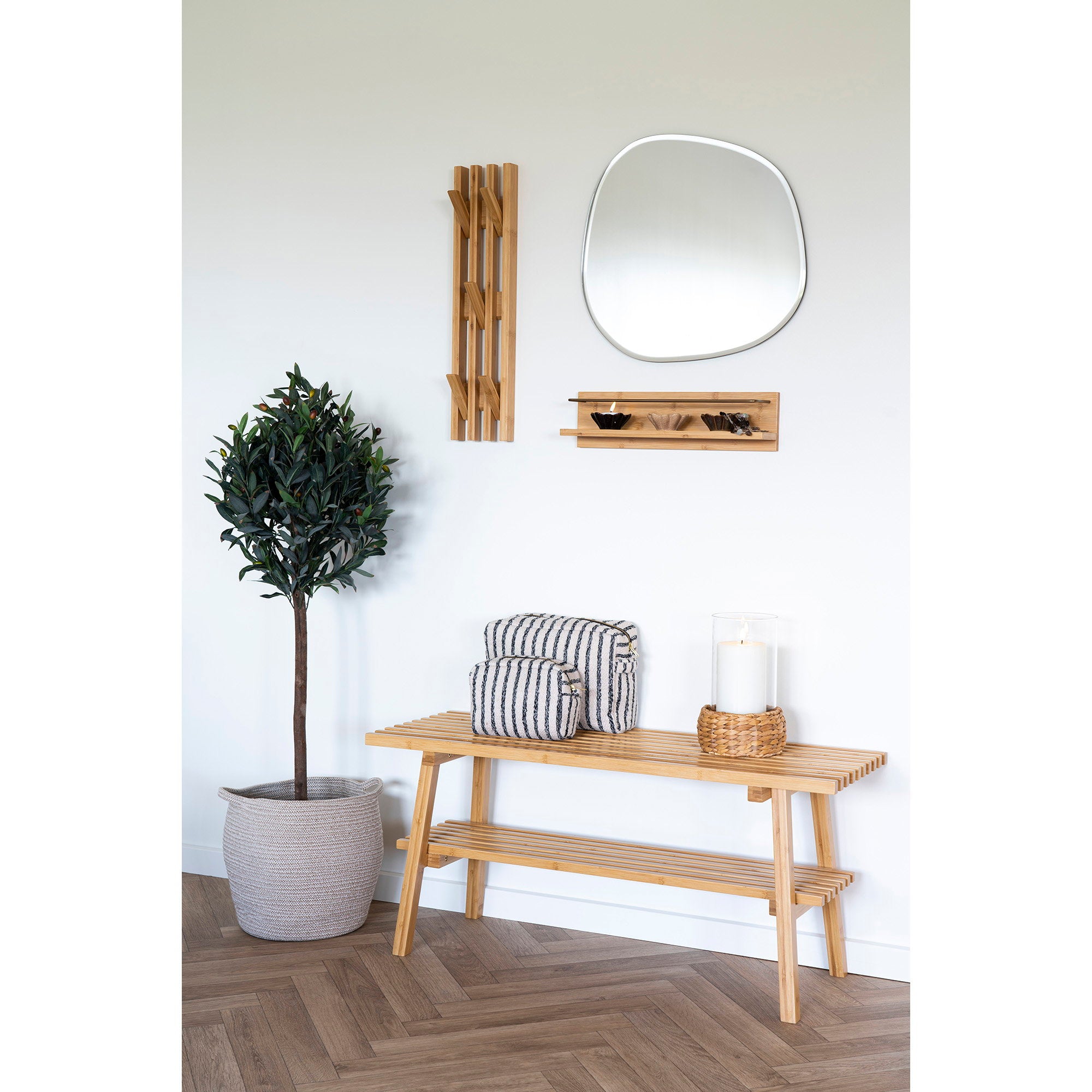 Ember Wandplank - Wandplank, bamboe, naturel 45x10x12 cm