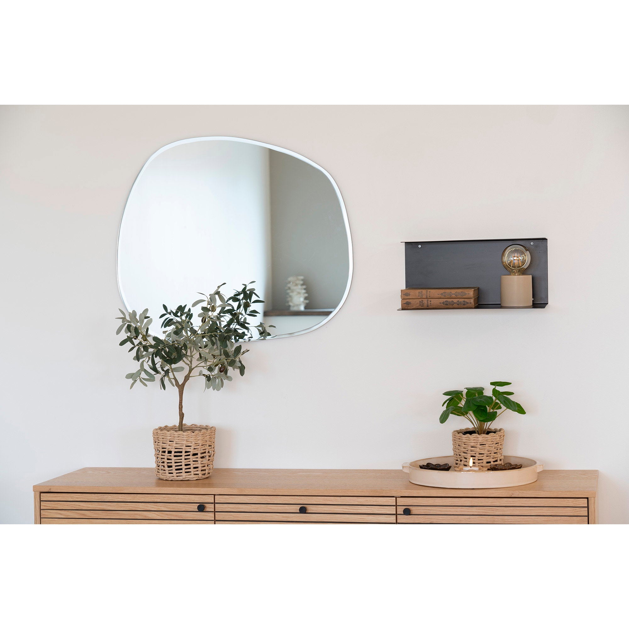 Lille Wandplank - Wandplank, staal, zwart 40x18x18 cm