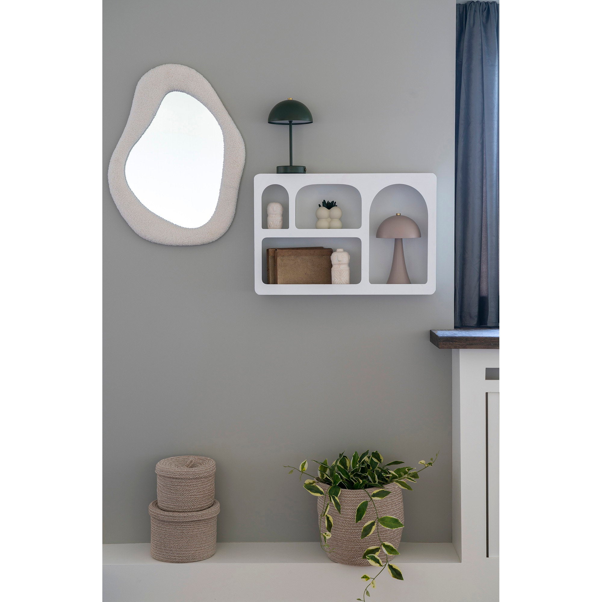 Bryne Wandplank - Wandplank, hout, wit 40x13x60 cm