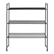 Swansea Schoenenrek - Schoenenrek, staal, 3 planken, zwart 49,5x25x60 cm