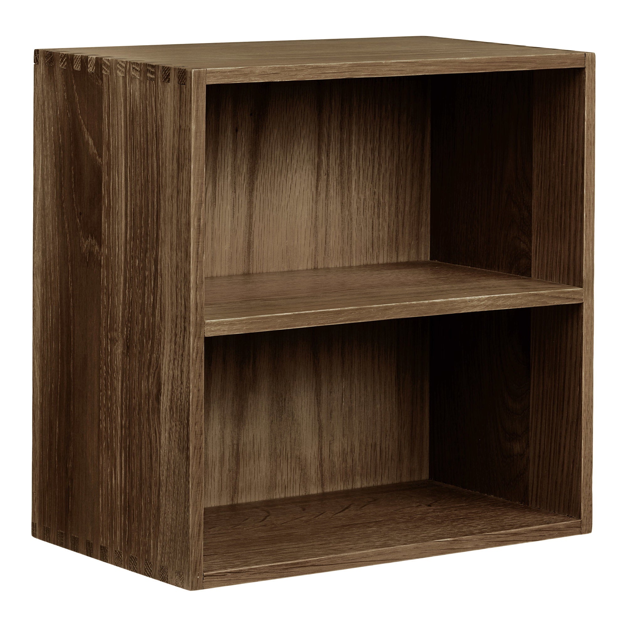 Townsville wandplank met verticale vakken - wandplank met verticale vakken, eiken, donkerbruin 30x18x30 cm