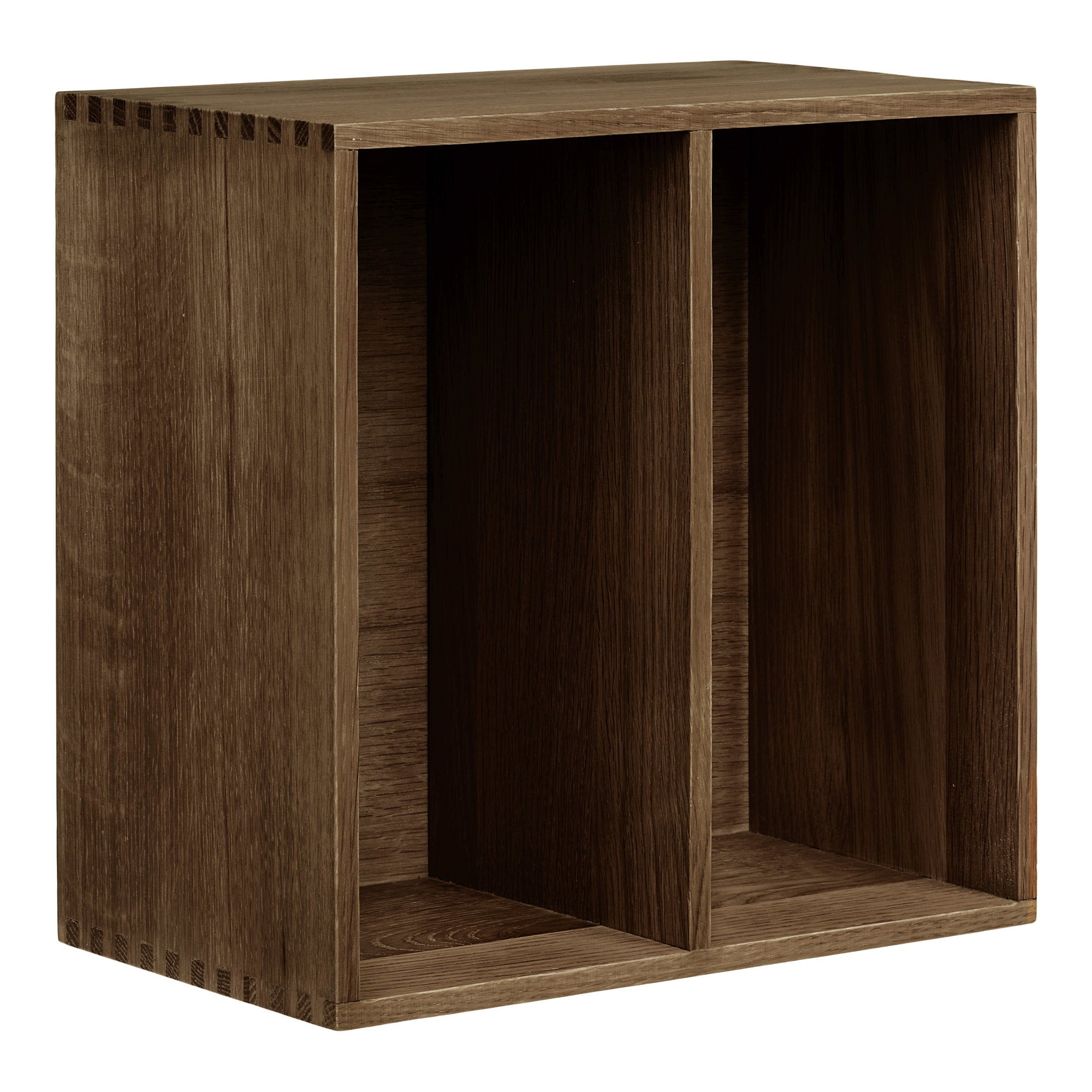 Townsville wandplank met verticale vakken - wandplank met verticale vakken, eiken, donkerbruin 30x18x30 cm