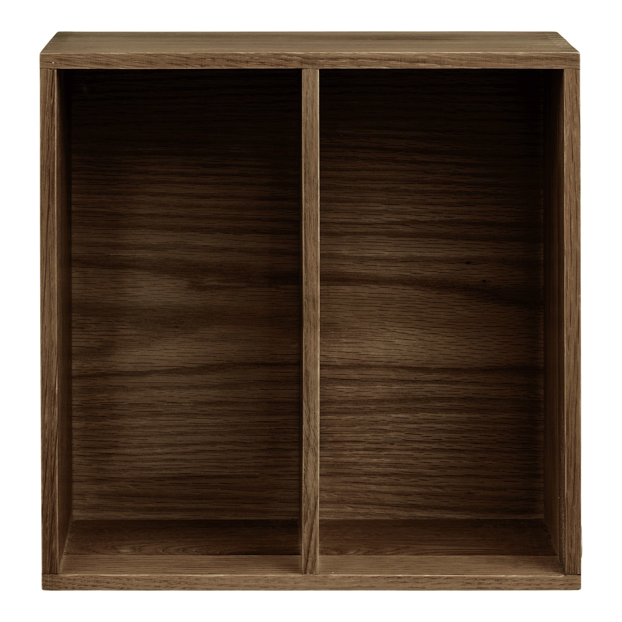 Townsville wandplank met verticale vakken - wandplank met verticale vakken, eiken, donkerbruin 30x18x30 cm