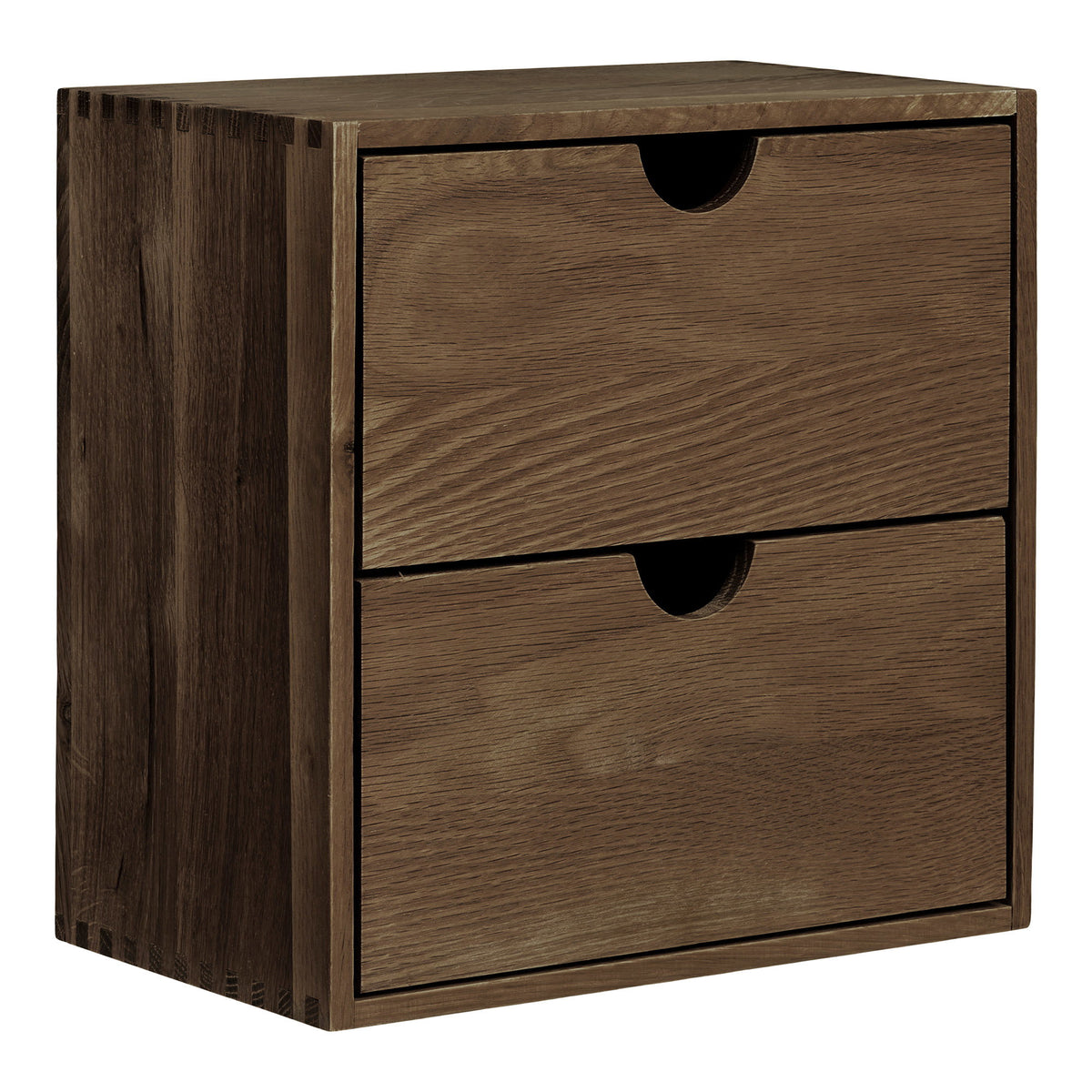 Townsville wandplank met lades - Wandplank met lades, eiken, donkerbruin 18x30x30 cm