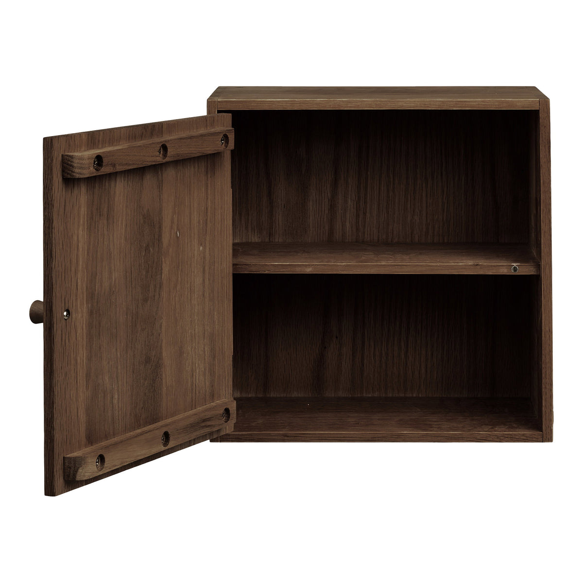 Townsville wandplank met deur - Wandplank met deur, eiken, donkerbruin 30x18x30 cm