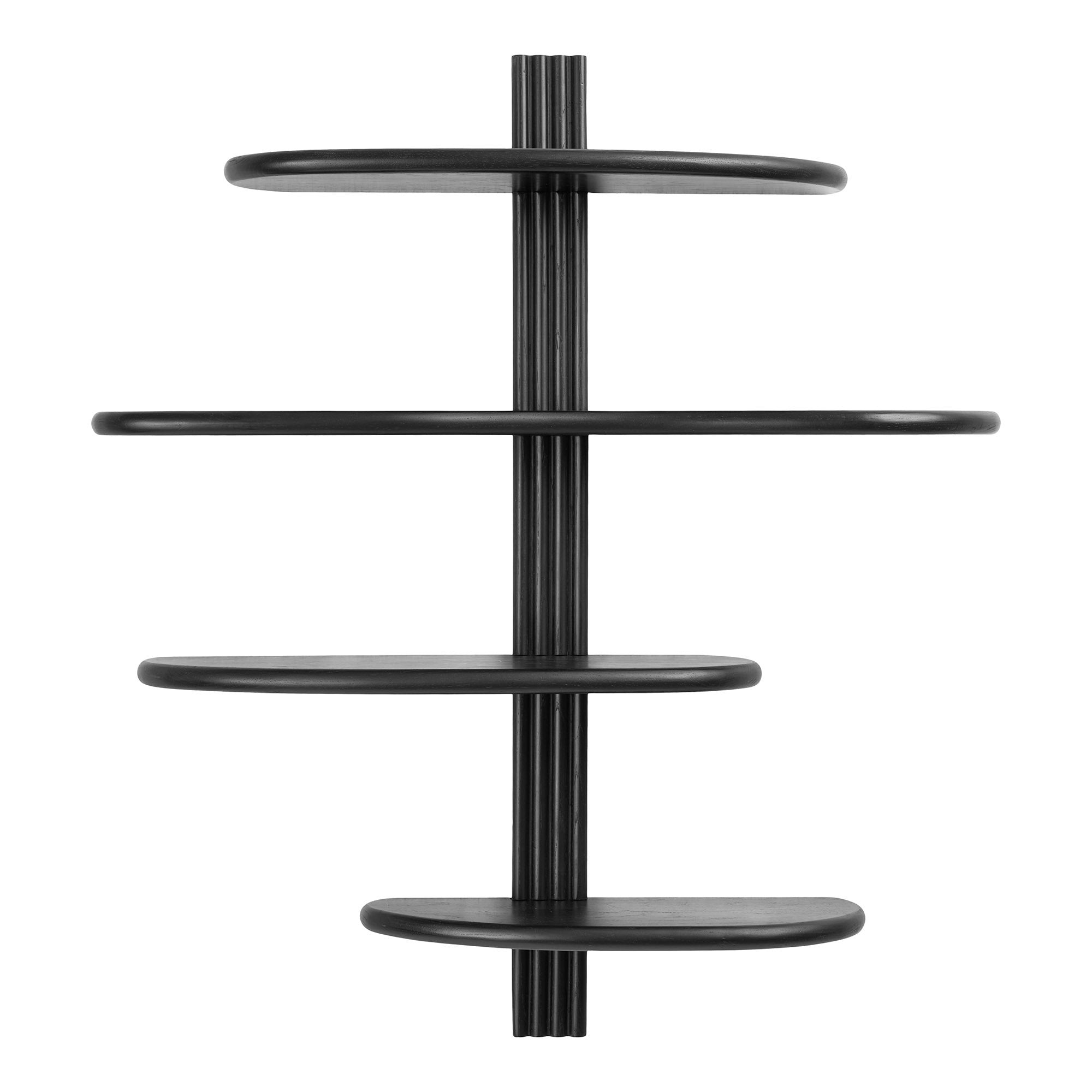 Aliano Wandplank - wandplank, eiken, zwart 80x17,5x88 cm