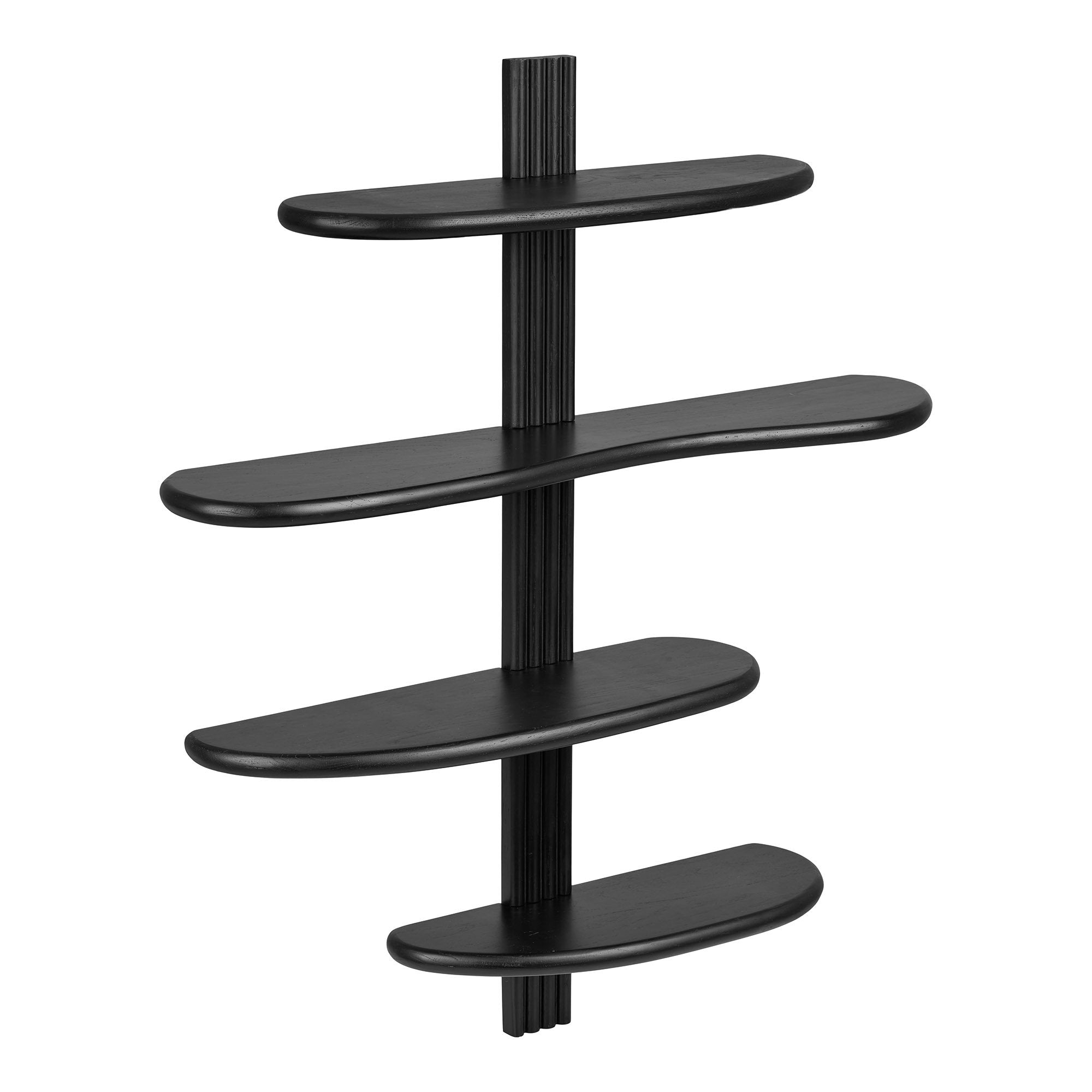 Aliano Wandplank - wandplank, eiken, zwart 80x17,5x88 cm